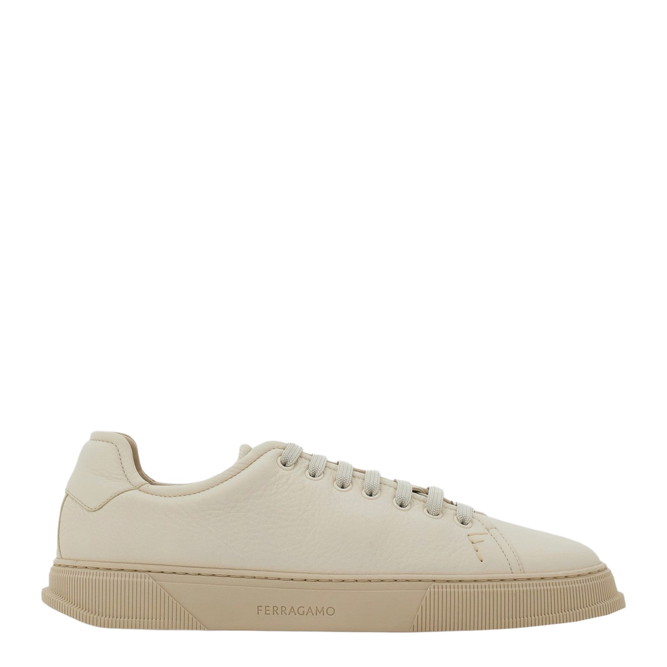 Mascarpone-colored leather sneakers