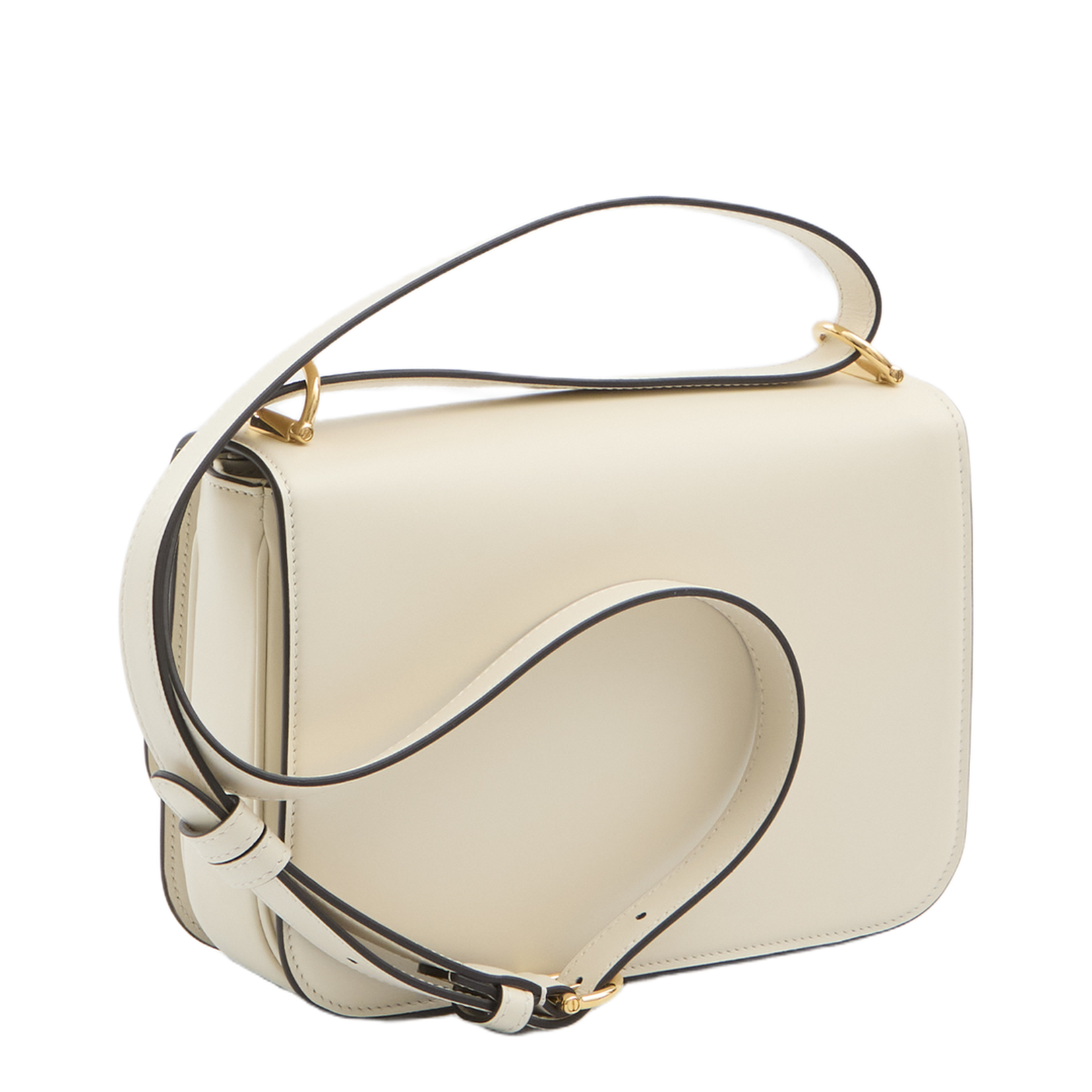 Siena Small Ivory Leather Shoulder Bag