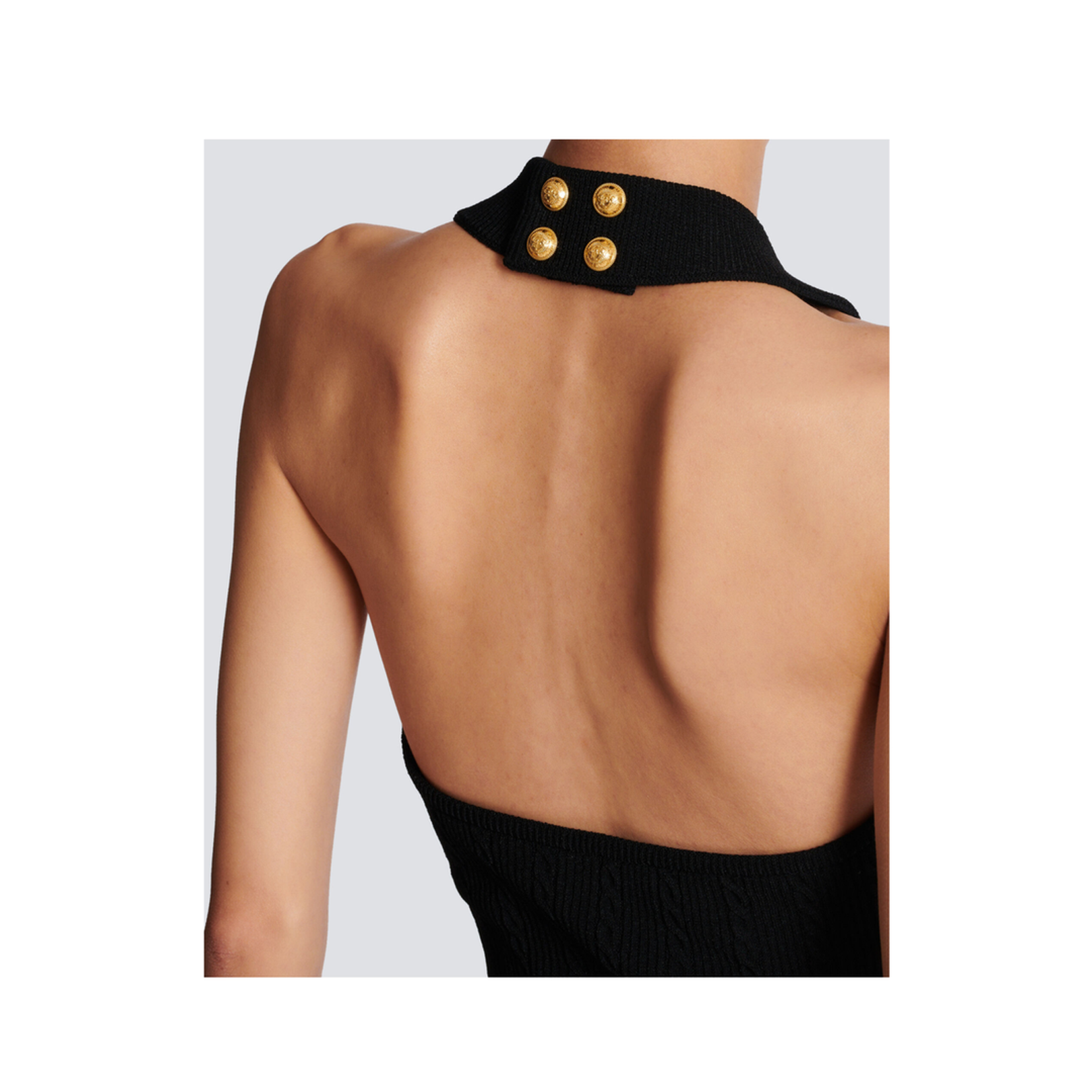 Cable-knit halterneck top