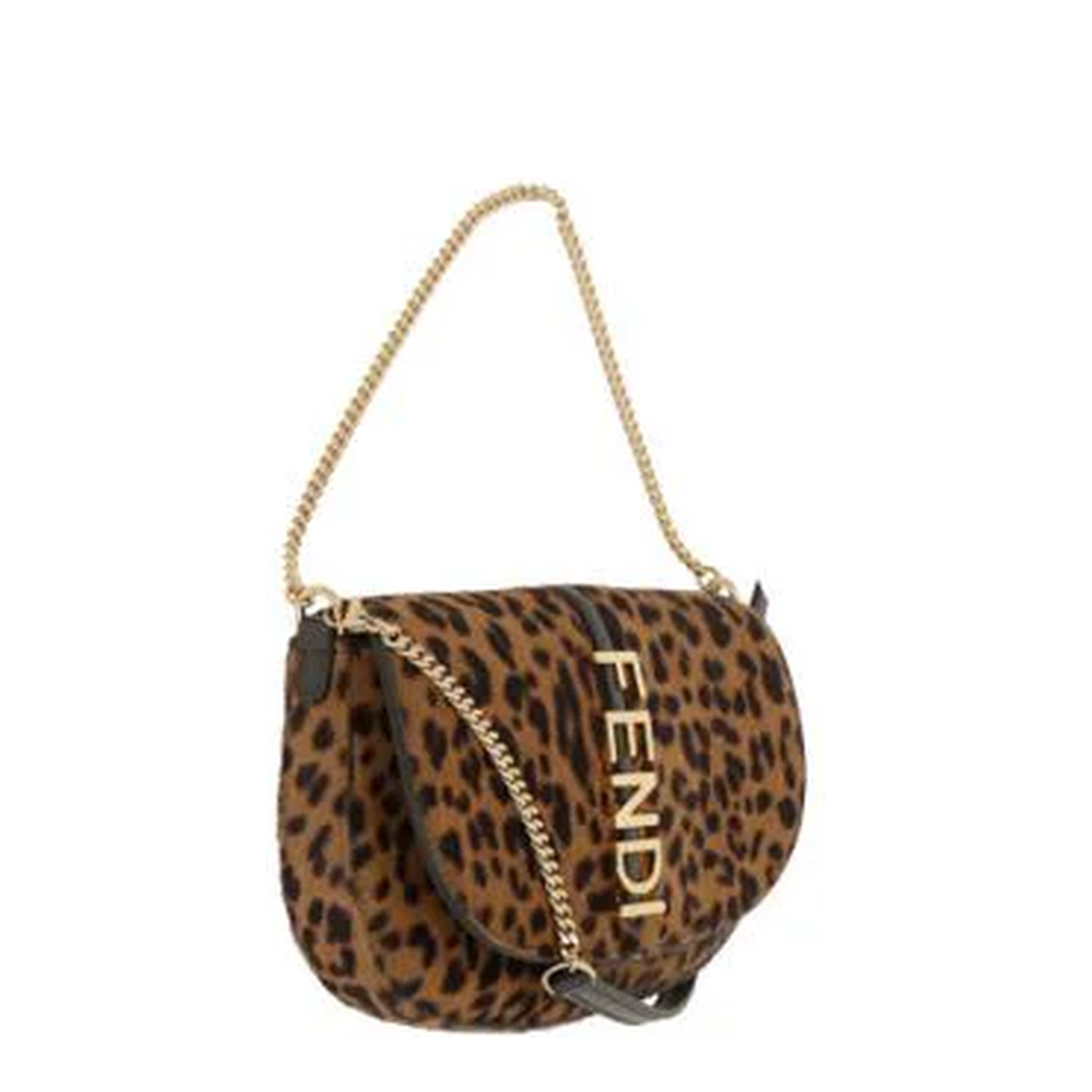 Wallet On Chain Leather Brown