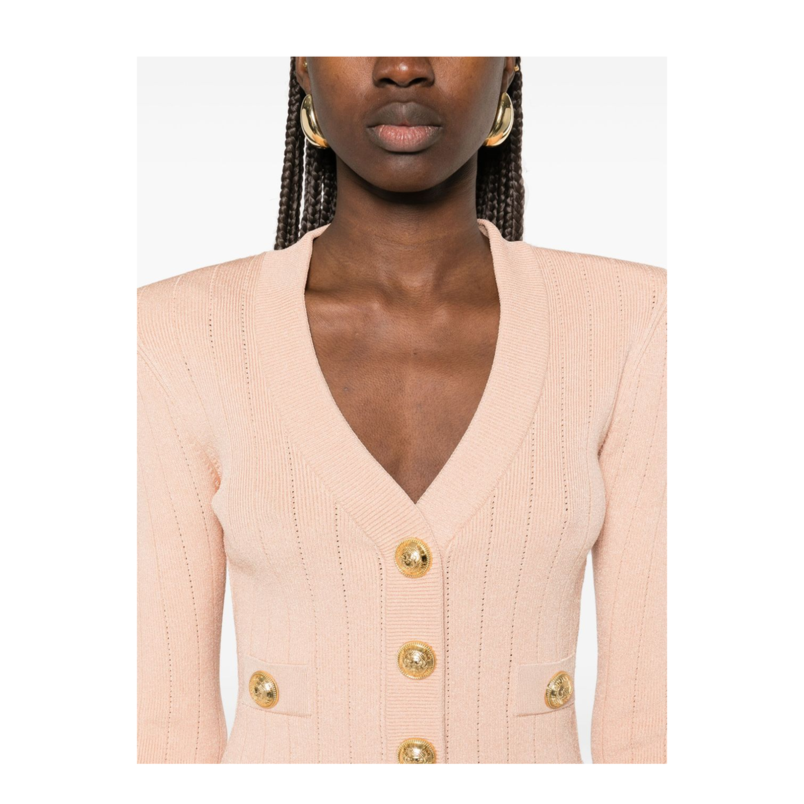 Buttoned V-Necked Cardigan