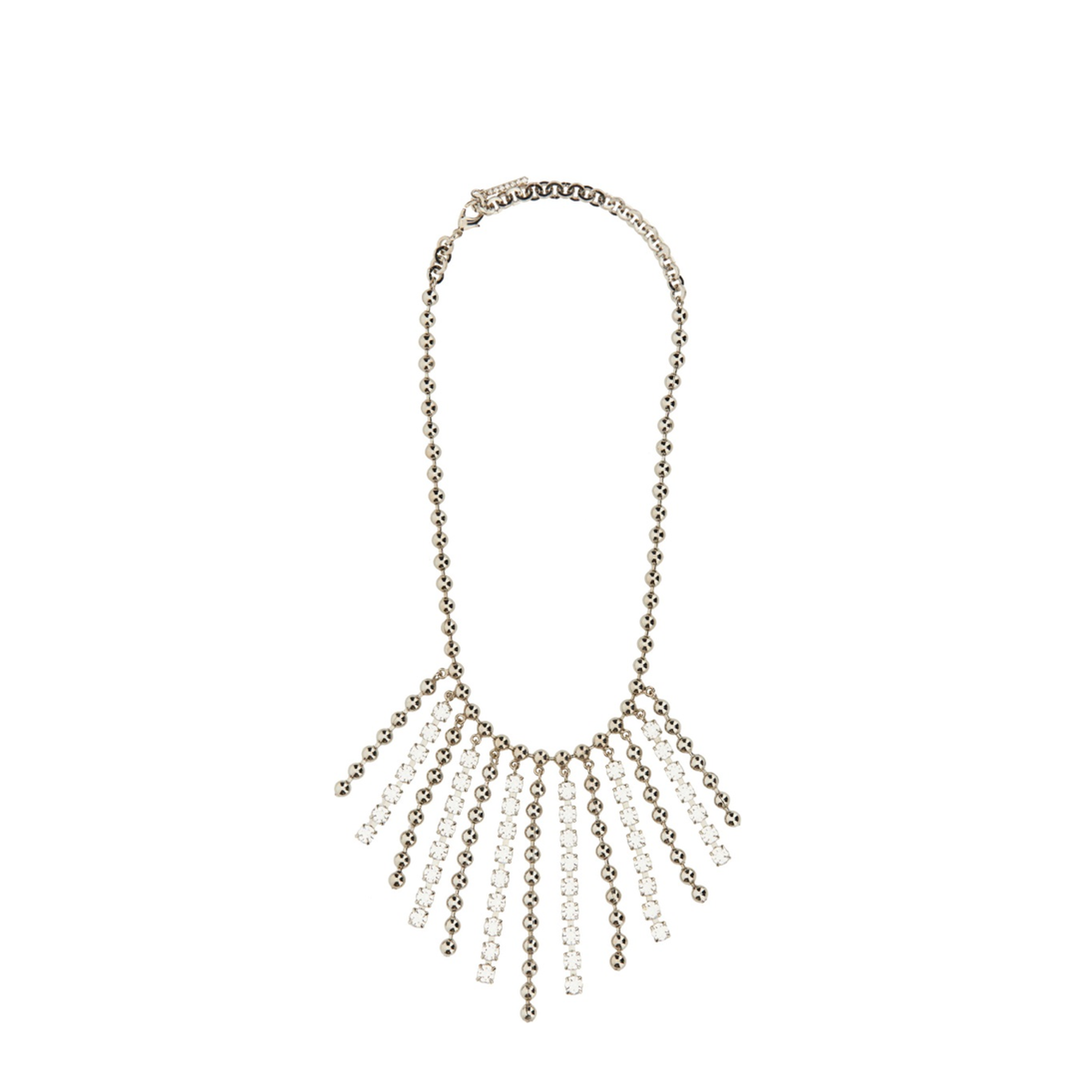 MAYFEYR - Alessandra Rich - Crystal Chain Fringe Necklace - FABA2714J024001