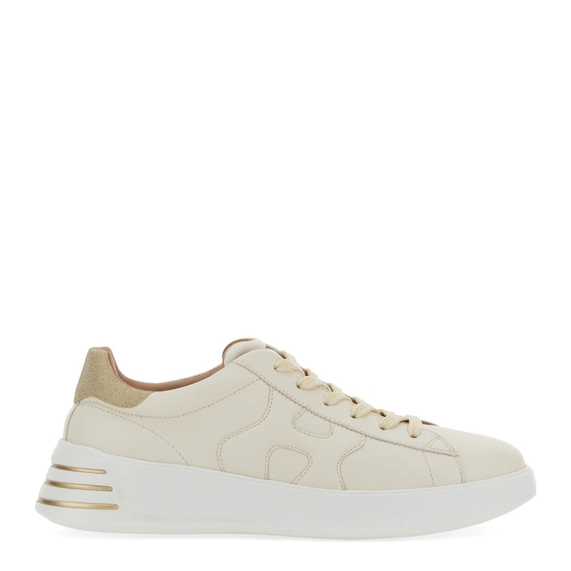 Glitter-Detail Leather Sneakers