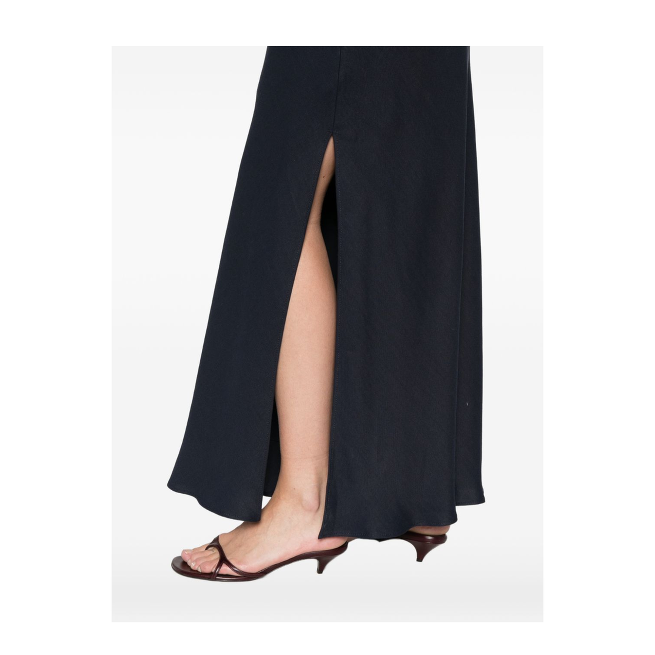 Line Blend Long Skirt Blue