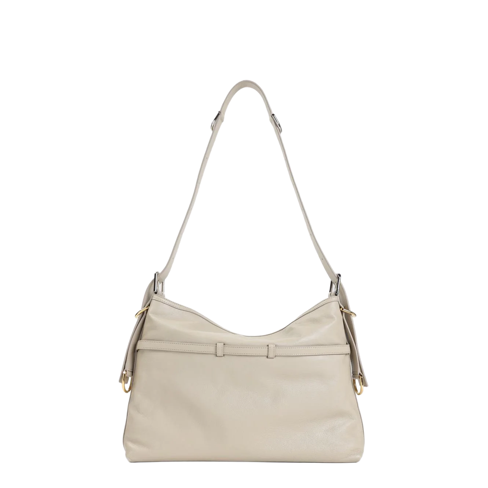 Natural Beige Leather Voyou Medium Bag