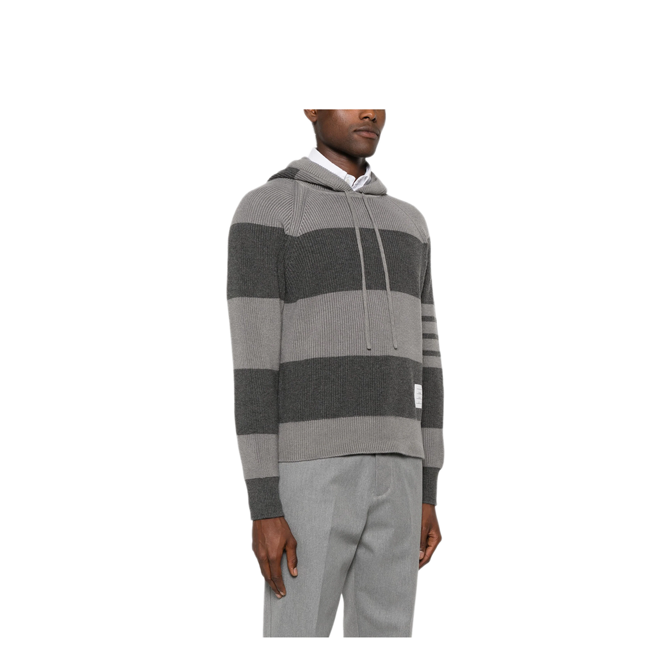 MAYFEYR - Thom Browne - Striped Knitted Hoodie - MKA513AY2011982