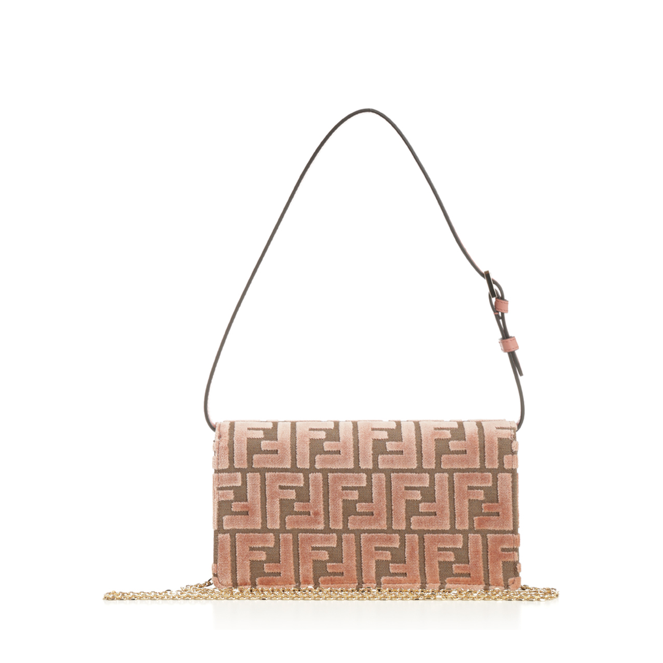 Wallet On Chain Baguette Fabric Pink