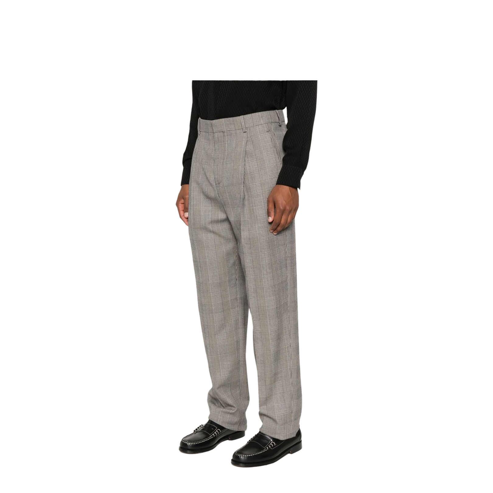 High-Waisted Pants in Prince of Wales Wool