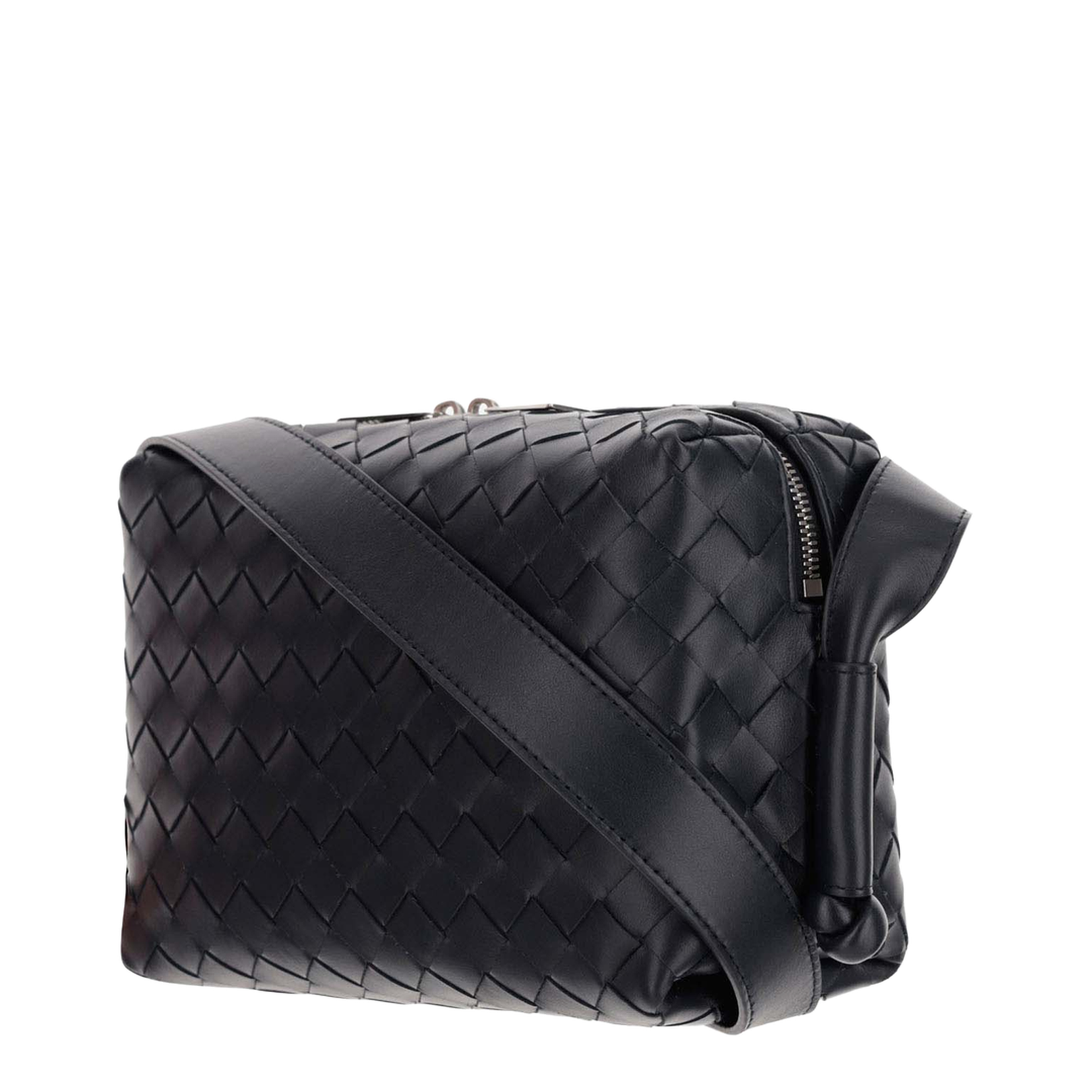 Intrecciato Leather Camera Bags - Black