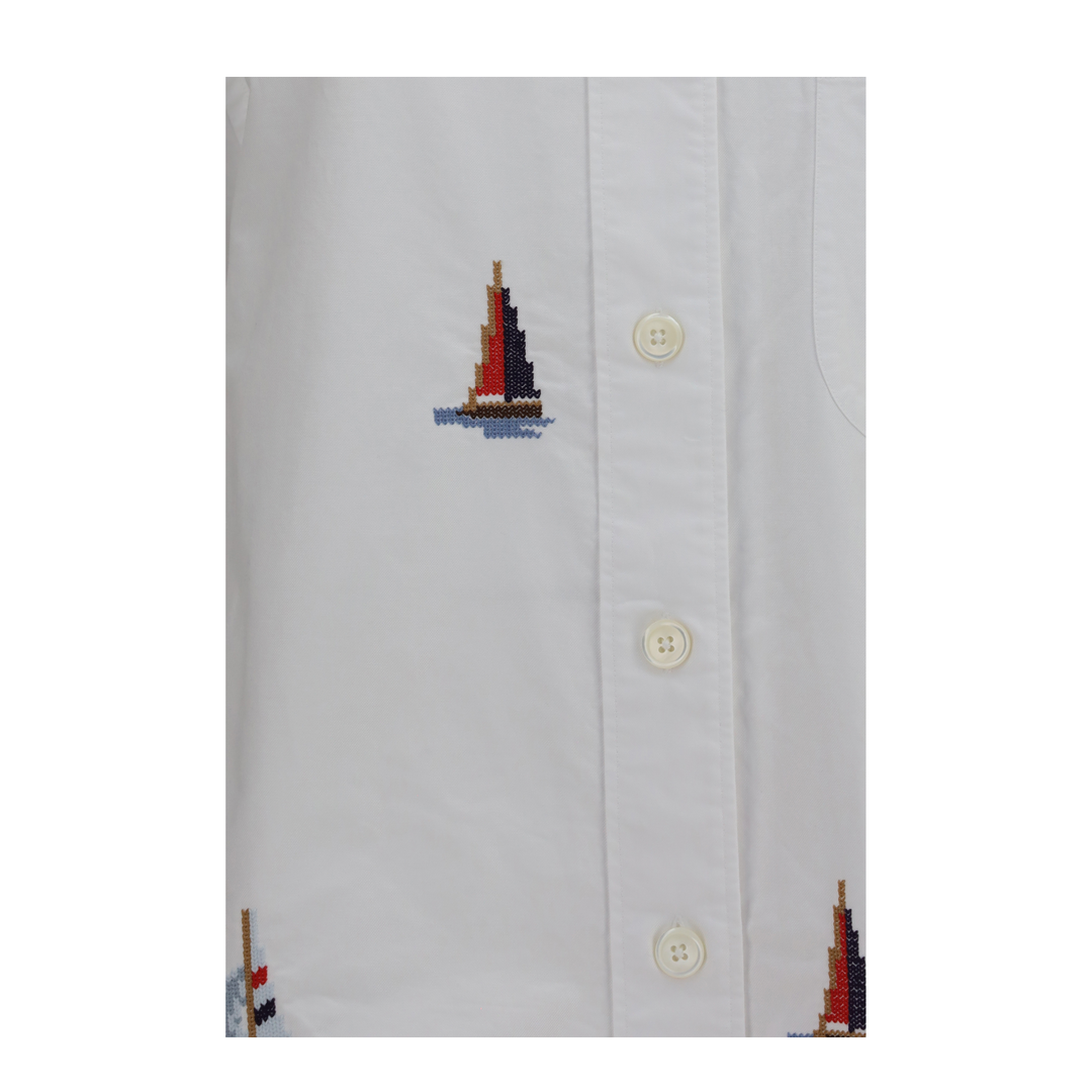 MAYFEYR - Thom Browne - Oversized Sailboat-Embroidered Shirt - FLL079EE1666