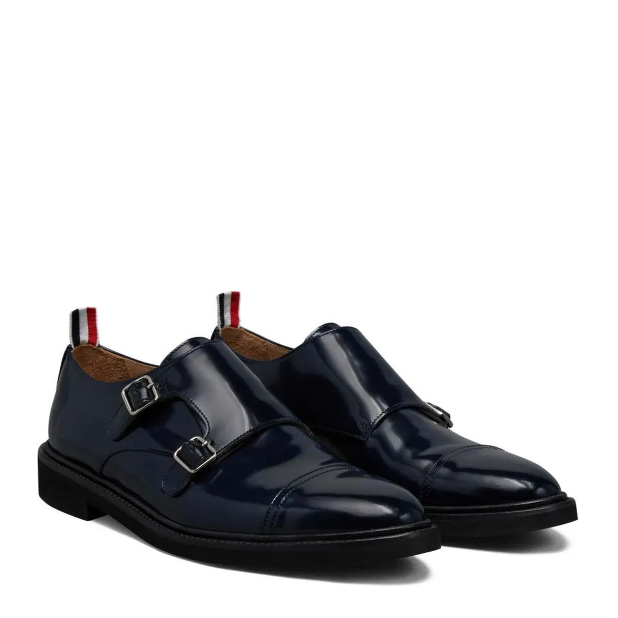 MAYFEYR - Thom Browne - Cap Toe Oxford Double Monkstrap Shoe With Micro Sole In Soft Spazzolato Leather - MFG018CL0043415