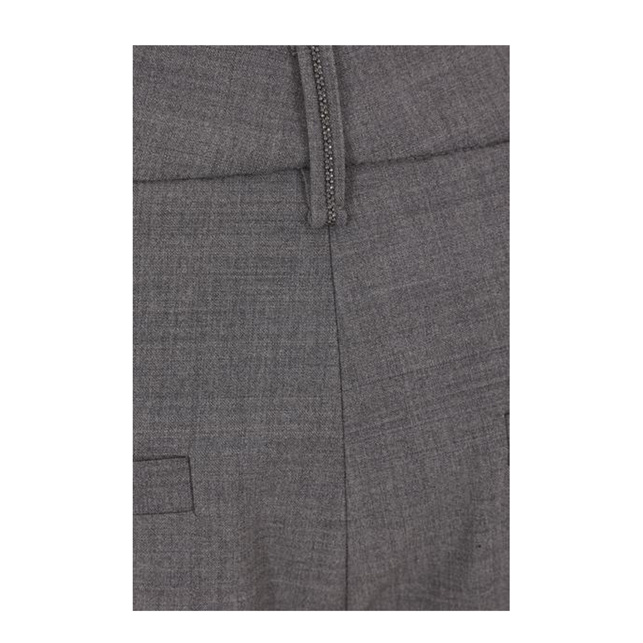 Grey Stretch Wool Blend Pants