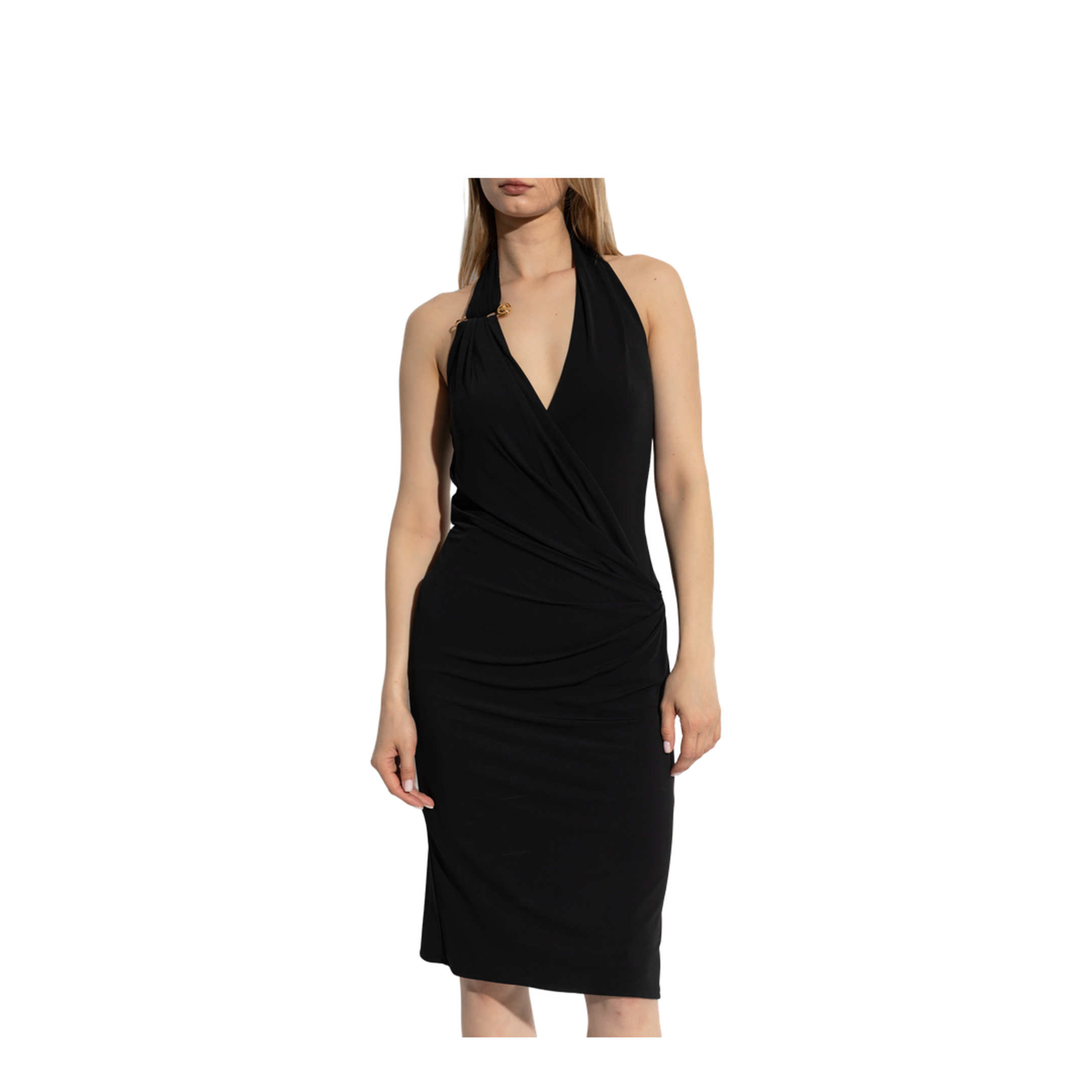 Midi Halterneck Crepe Dress