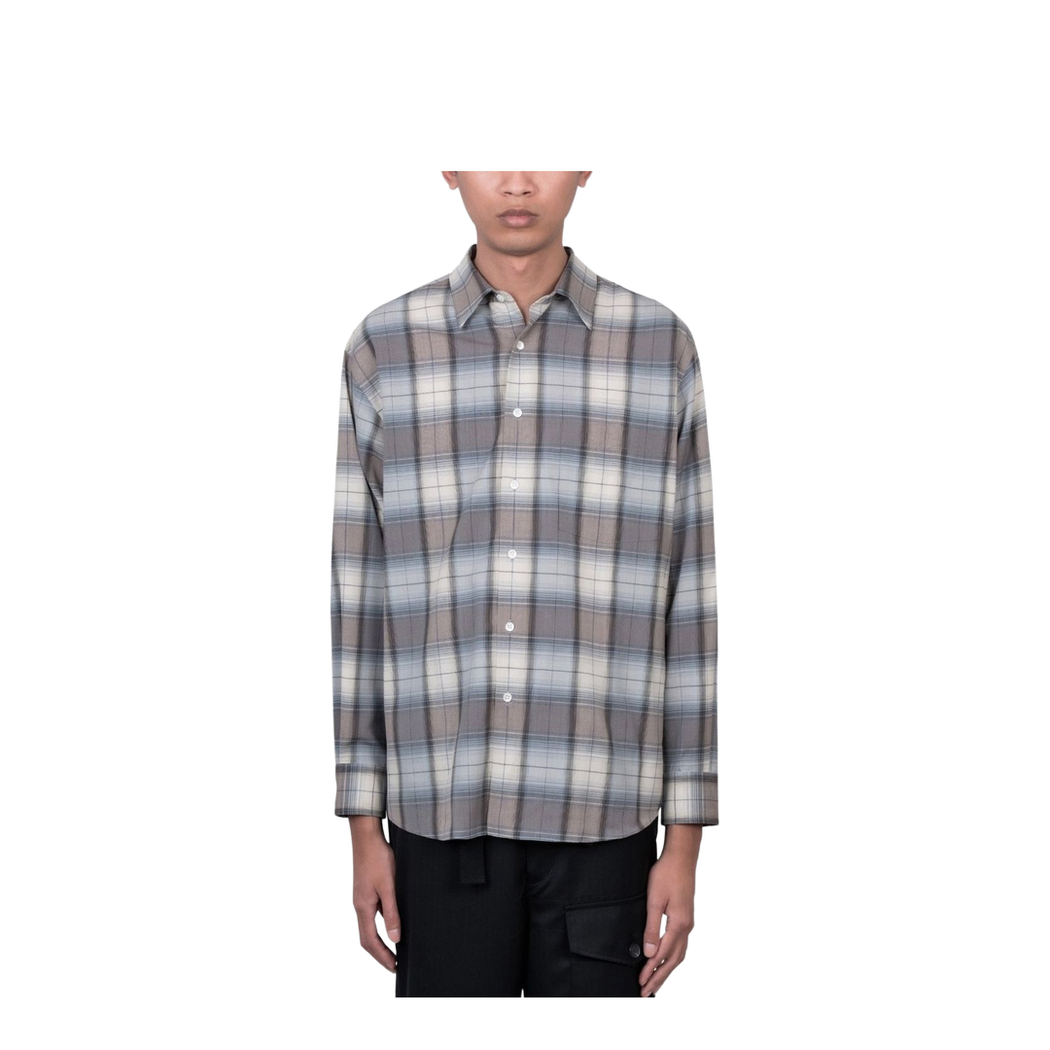 MAYFEYR - Auralee - Shirts - A26SS01LCBLUEGRAYCHECK