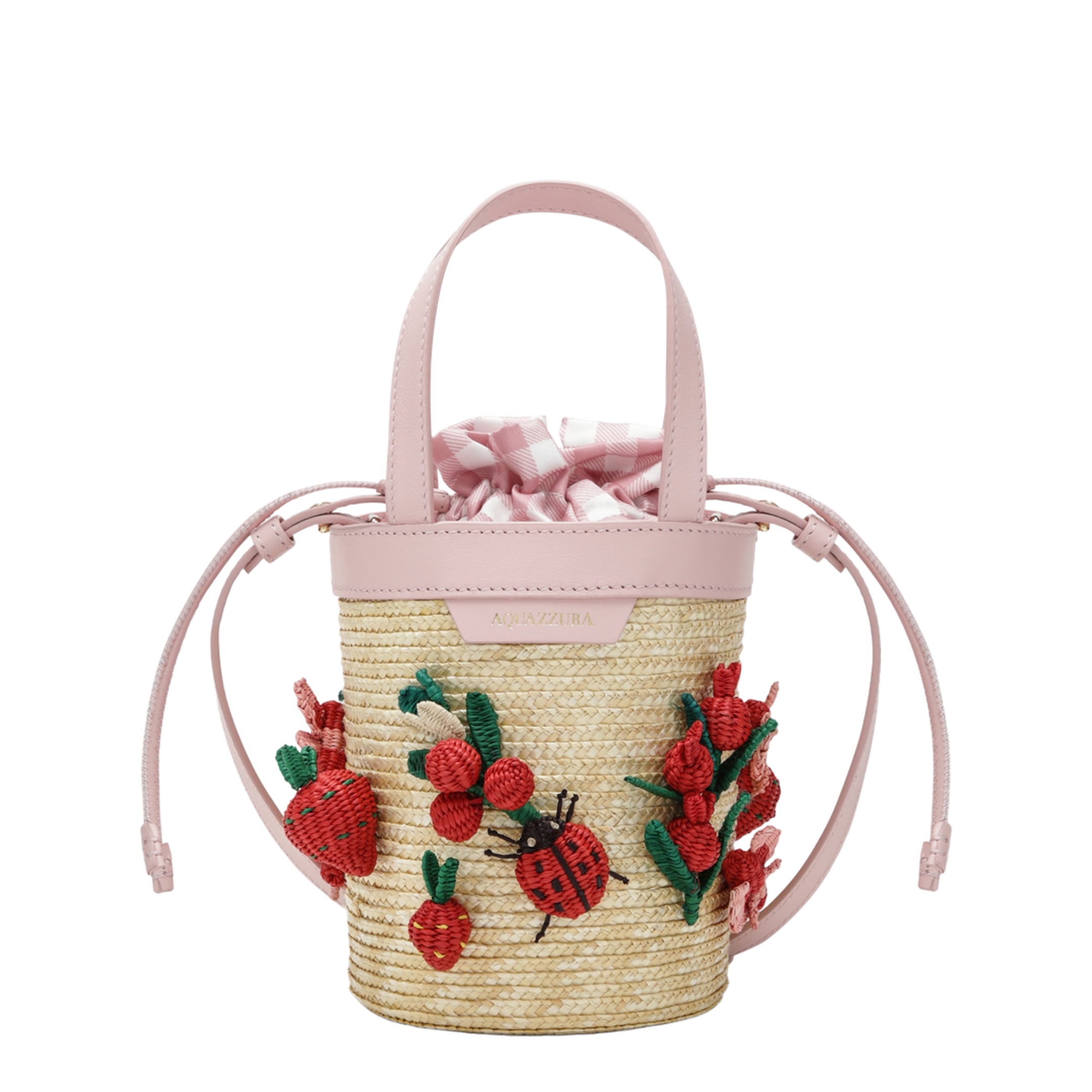 MAYFEYR - Aquazzura - Botanica Mini Bucket Bag In Raffia And Leather - BTCBCKB0RFCNSG