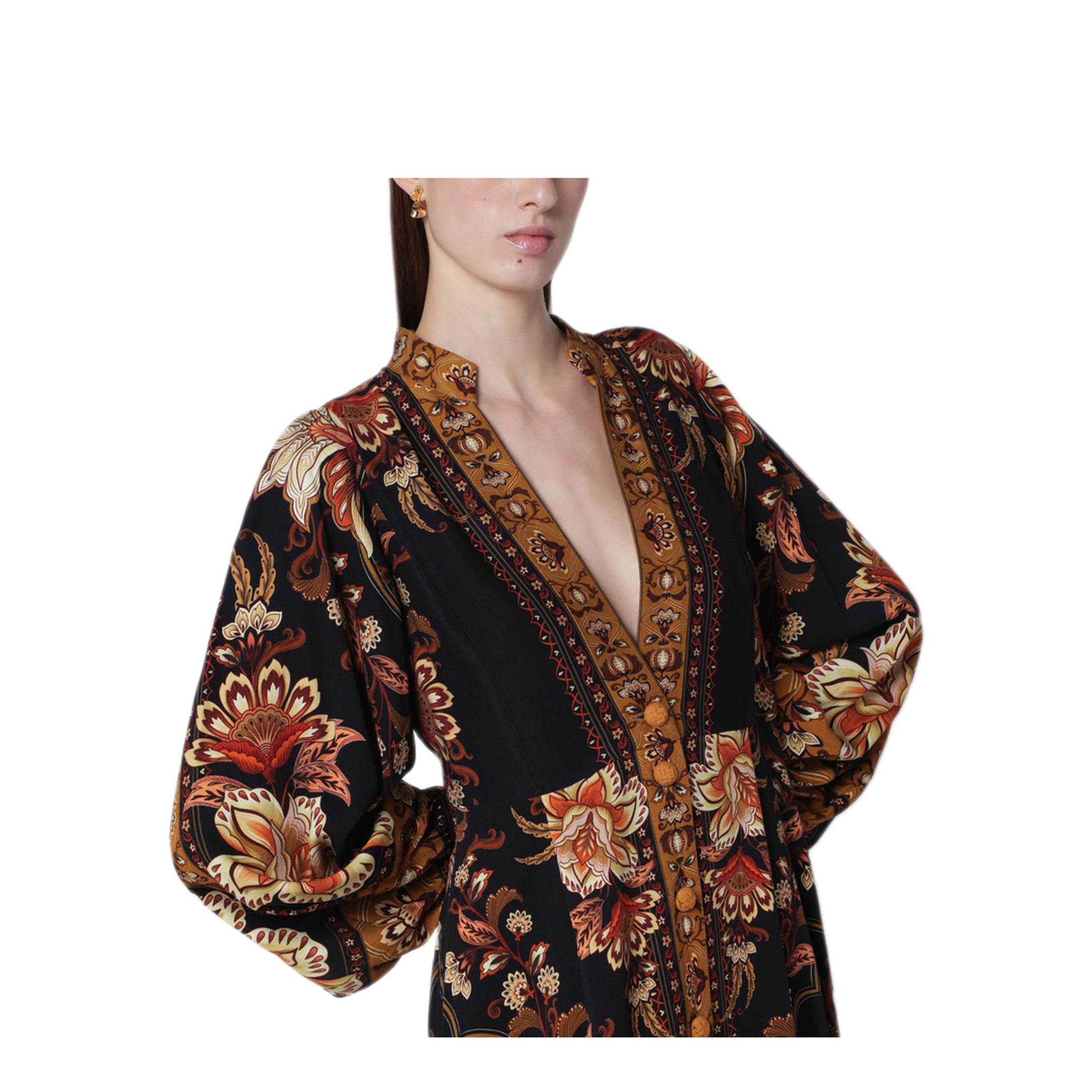 MAYFEYR - Farm Rio - Black Majestic Garden Long Dress - 344143CO26068