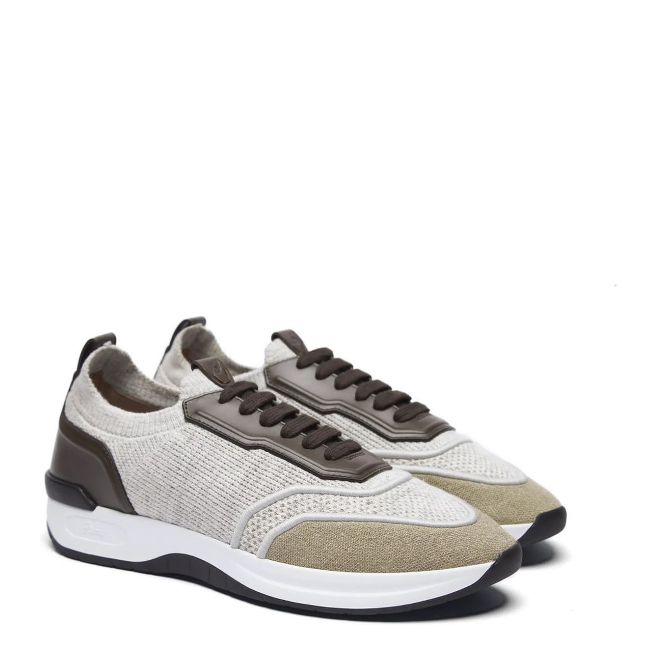 MAYFEYR - Brioni - Beige And Light Brown Linen And Cotton Knit Sneakers - QHM20LPD9033232