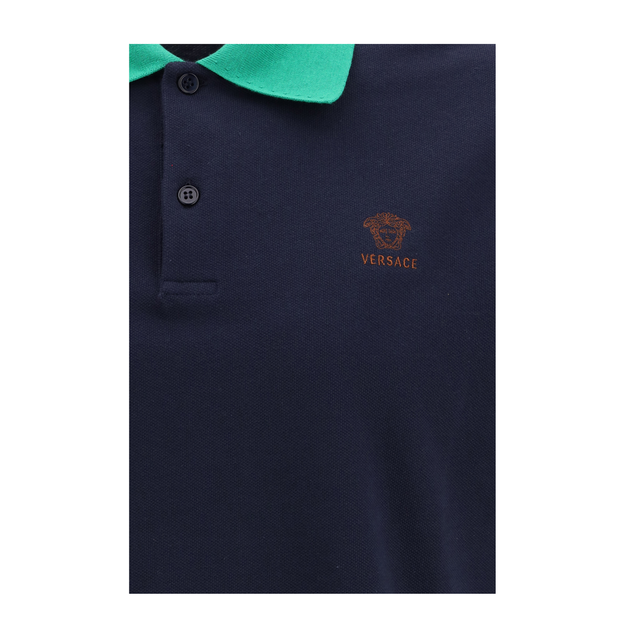 MAYFEYR - Versace - Polo In Cotton Piqué With Embroidery - 10240311A17681