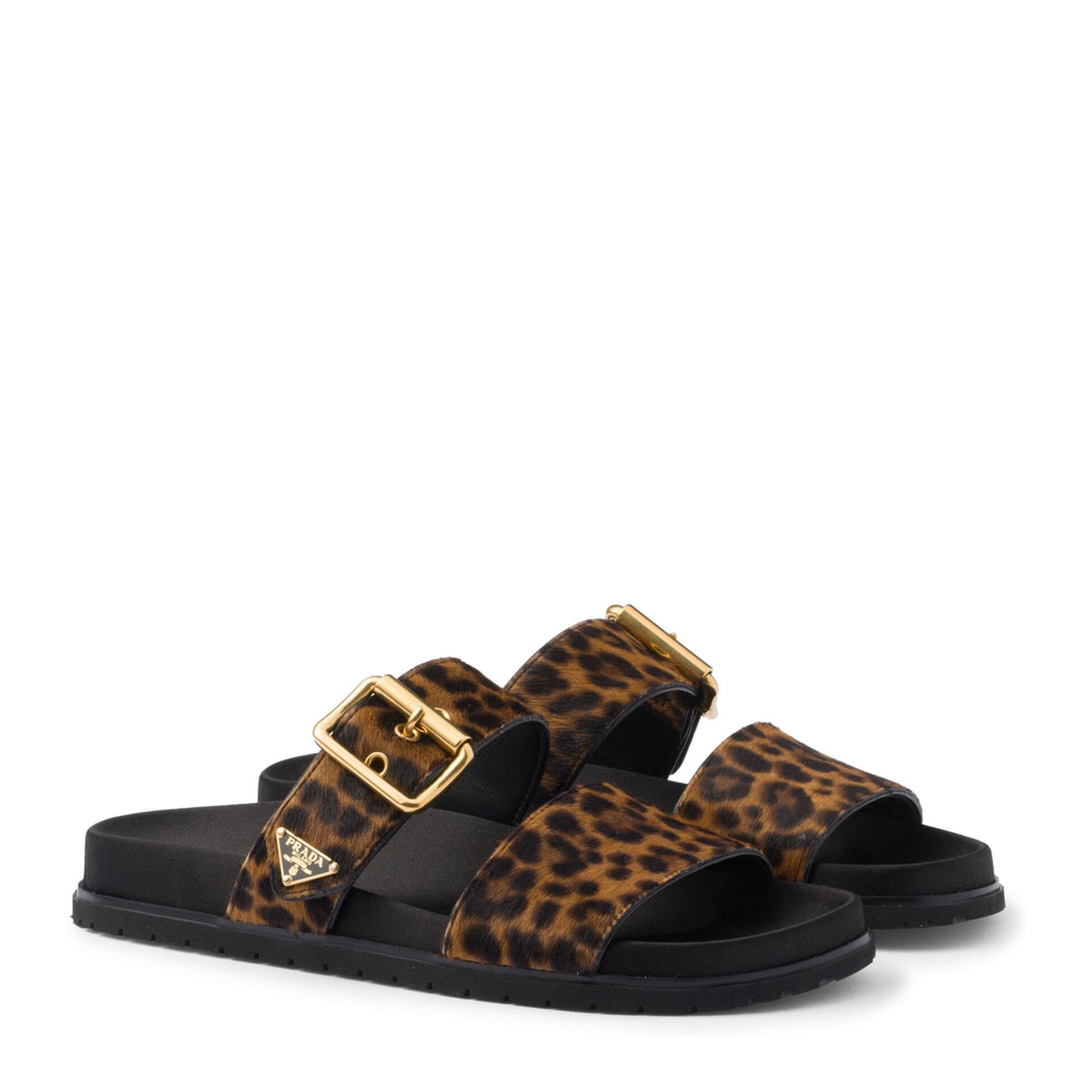 MAYFEYR - Prada - Triangle-Logo Animal-Print Sandals - 1XX715FD010XRYF0151
