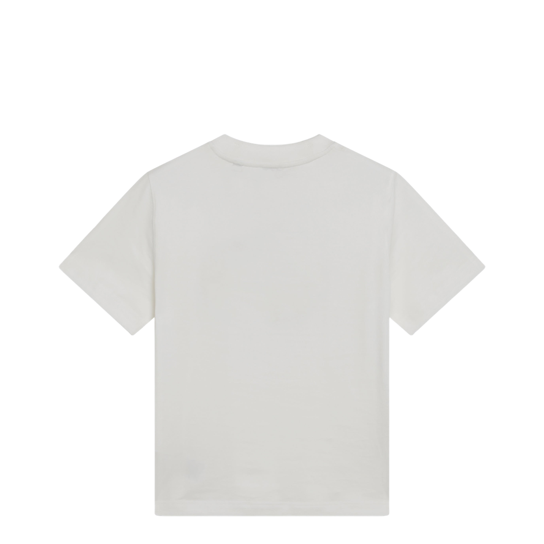 White Cotton Check T-Shirt with Knight Stamp