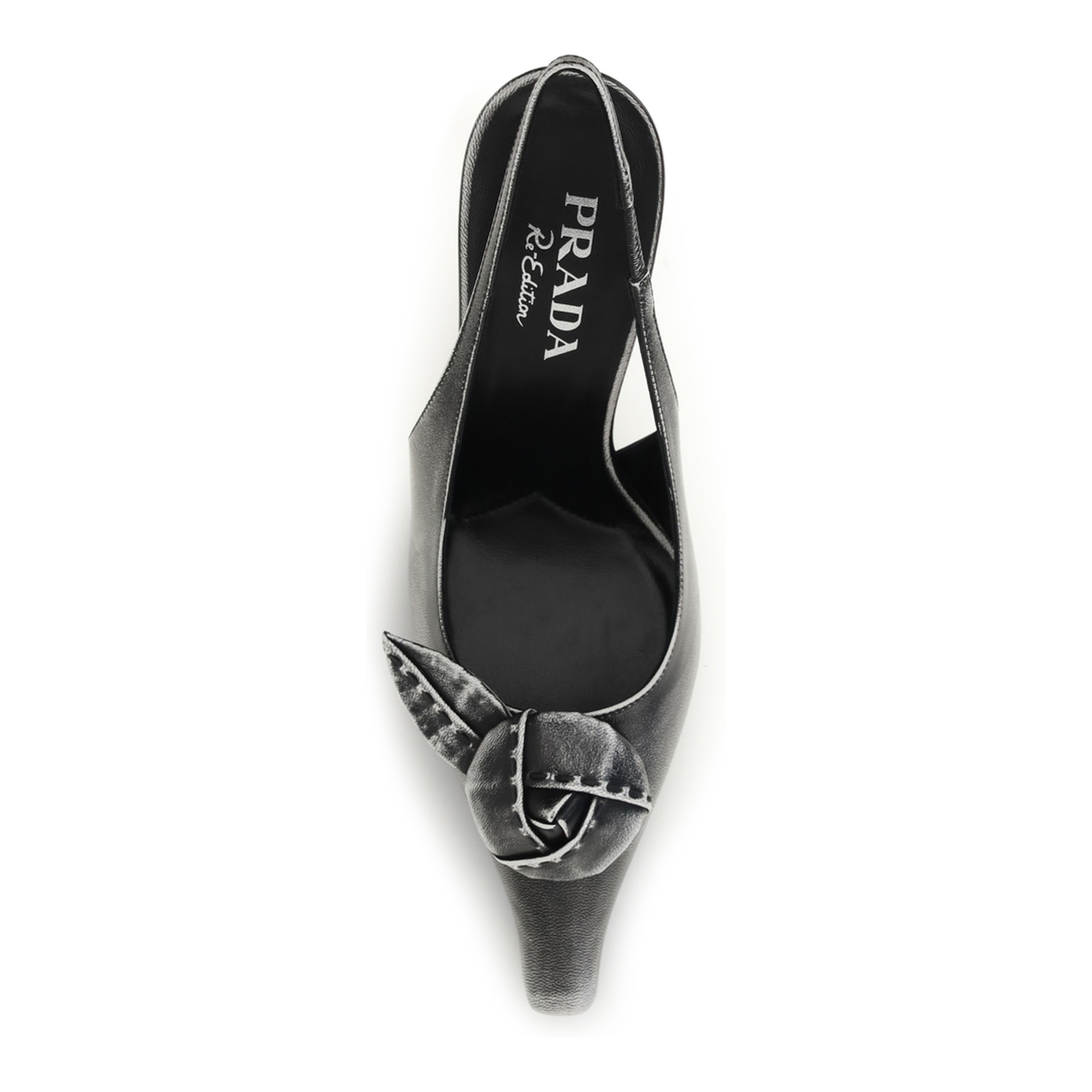 MAYFEYR - Prada - Floral Detail Leather Slingback Pumps - 1I713OF095P70