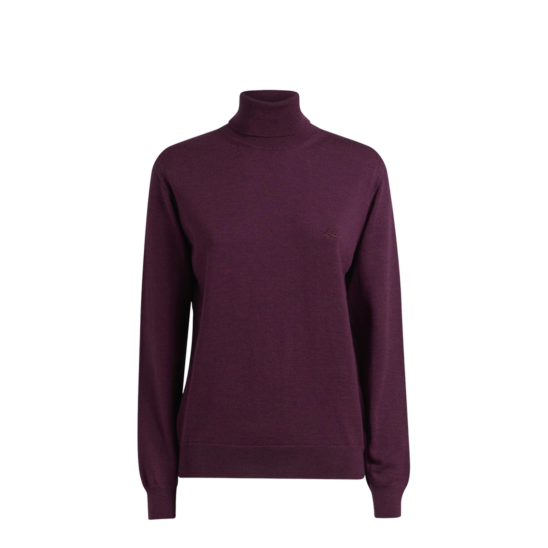 Turtleneck Knitted Sweater Red
