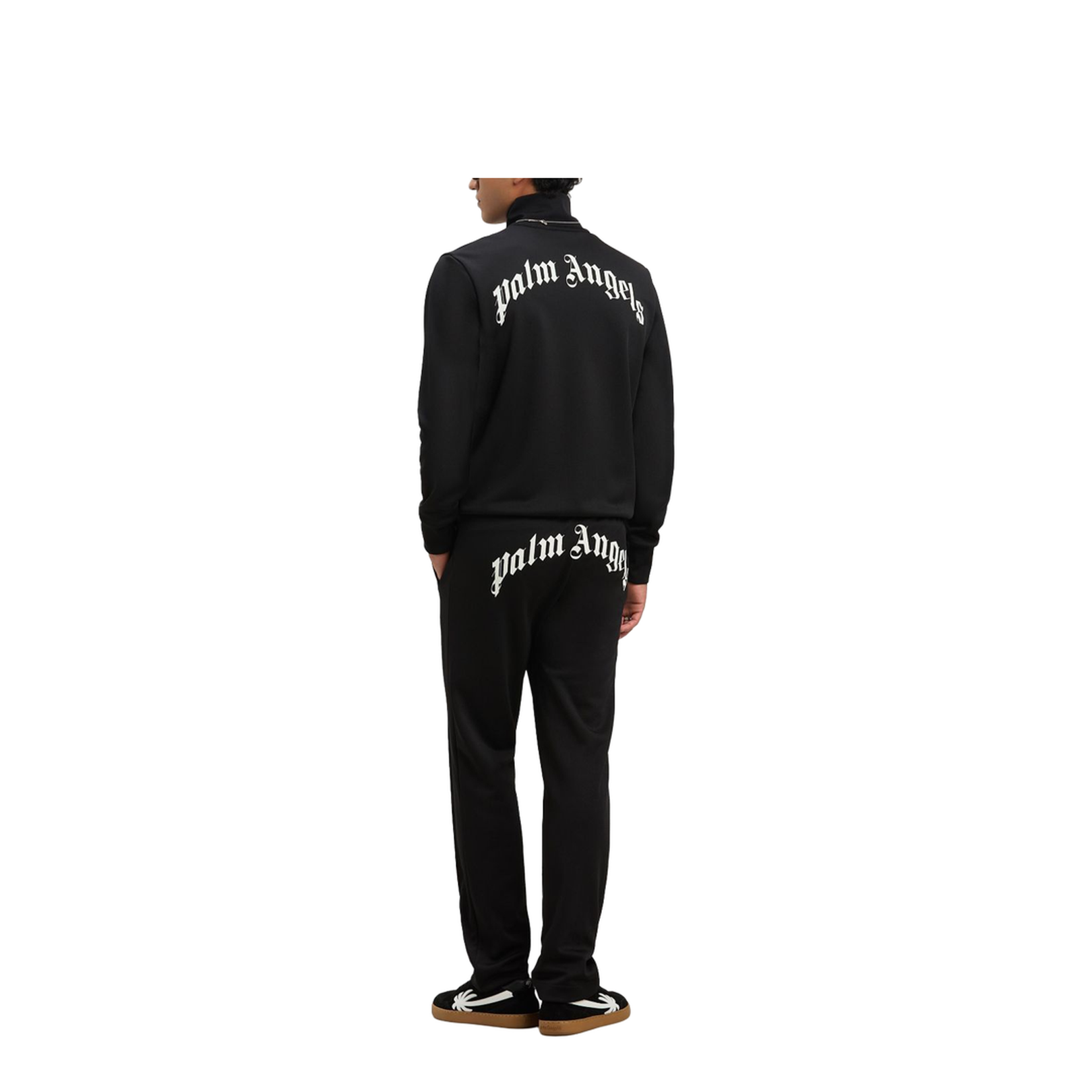 Back Curved Logo Track Jacket Black