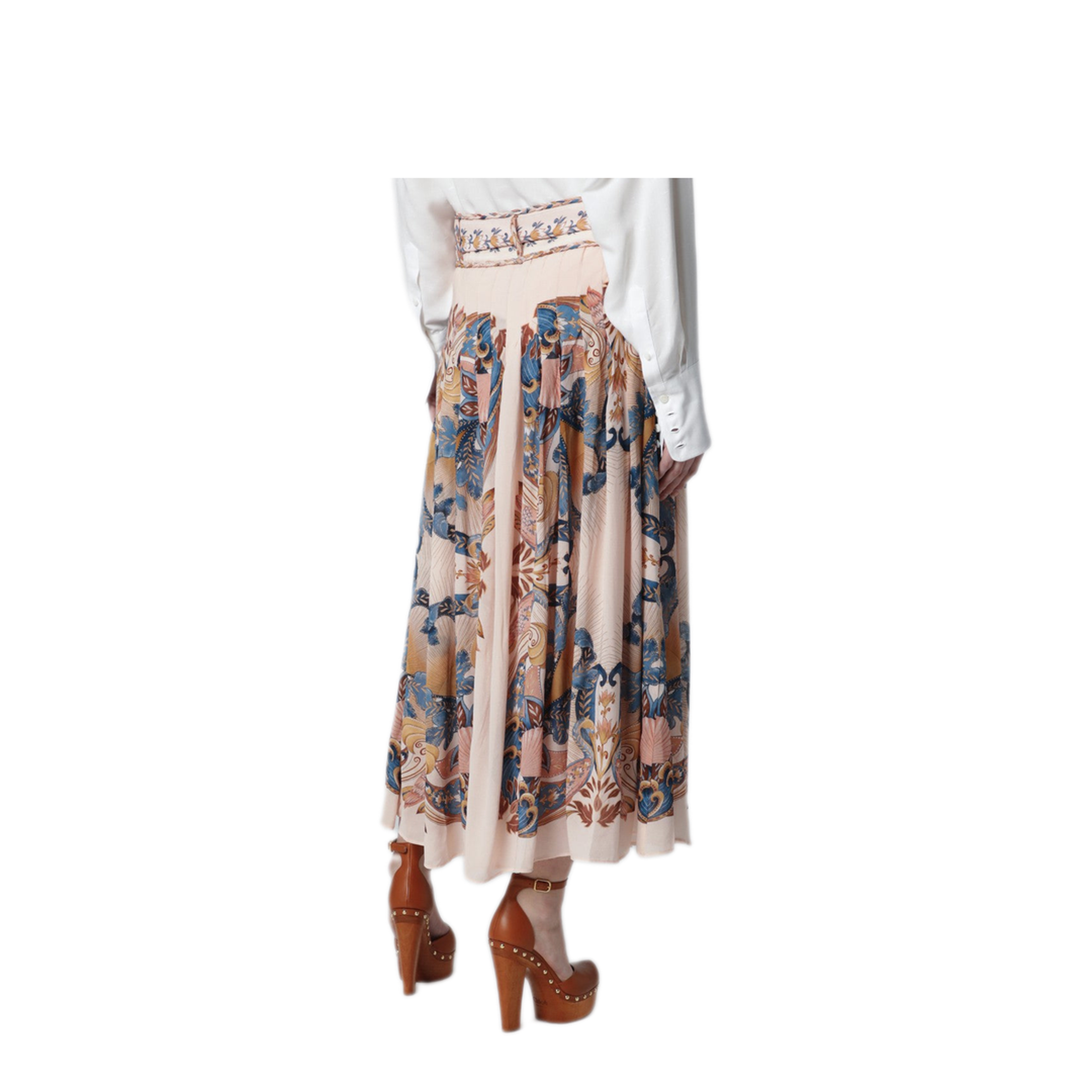 MAYFEYR - Farm Rio - Pink Sea Garden Pleated Skirt - 349014PL26085