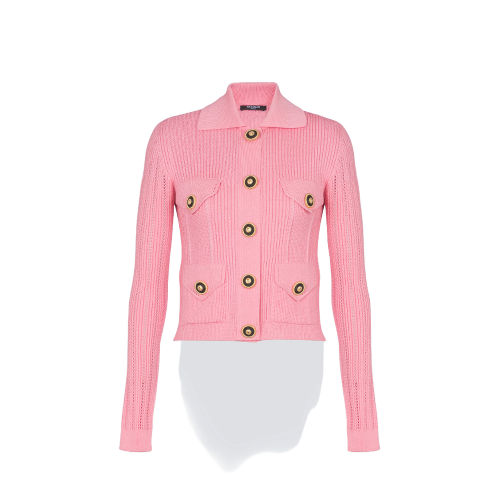 Buttoned Ripped Knit Cardigan