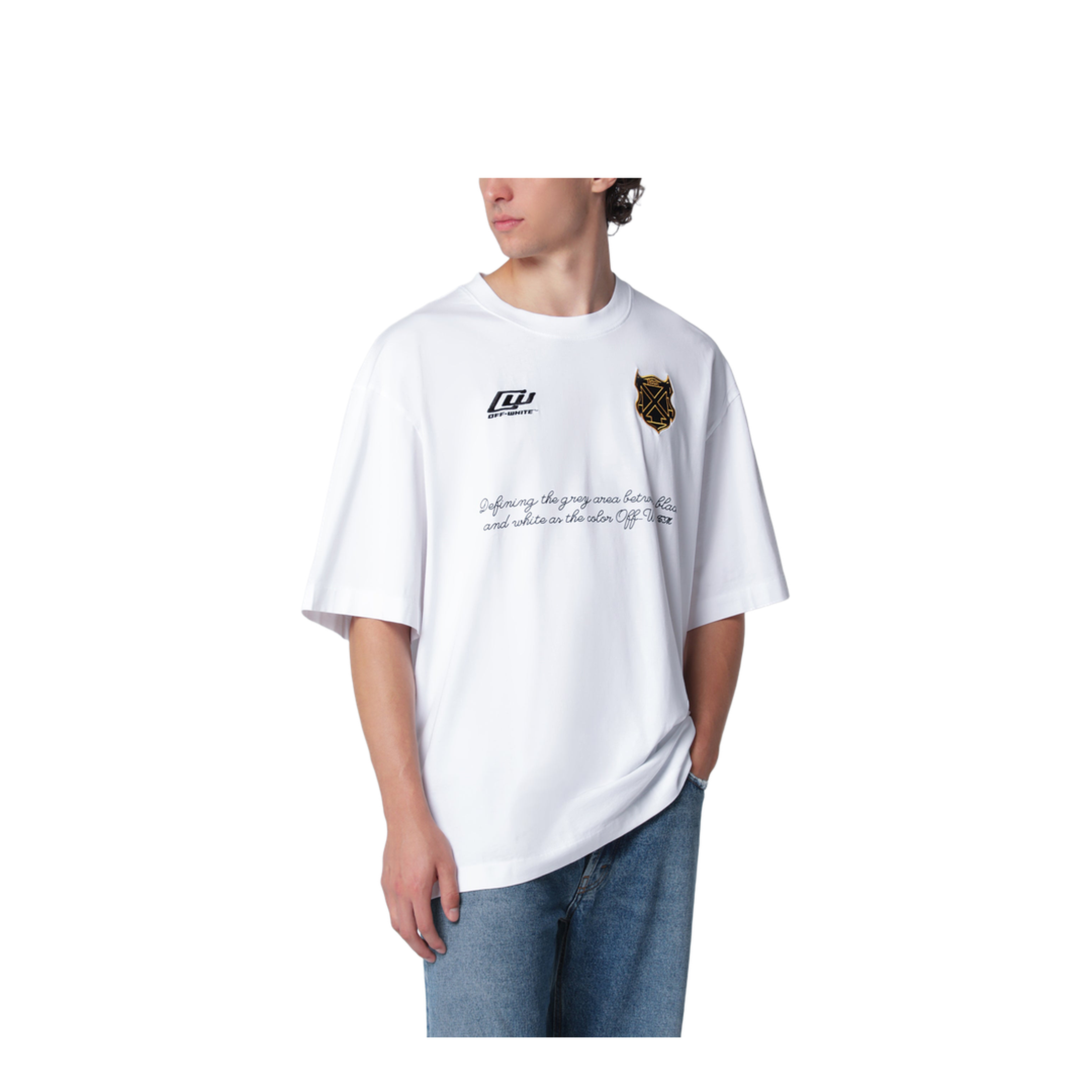 MAYFEYR - - White T-Shirt With Logo Prints - OMAA120S26JER00Q1000