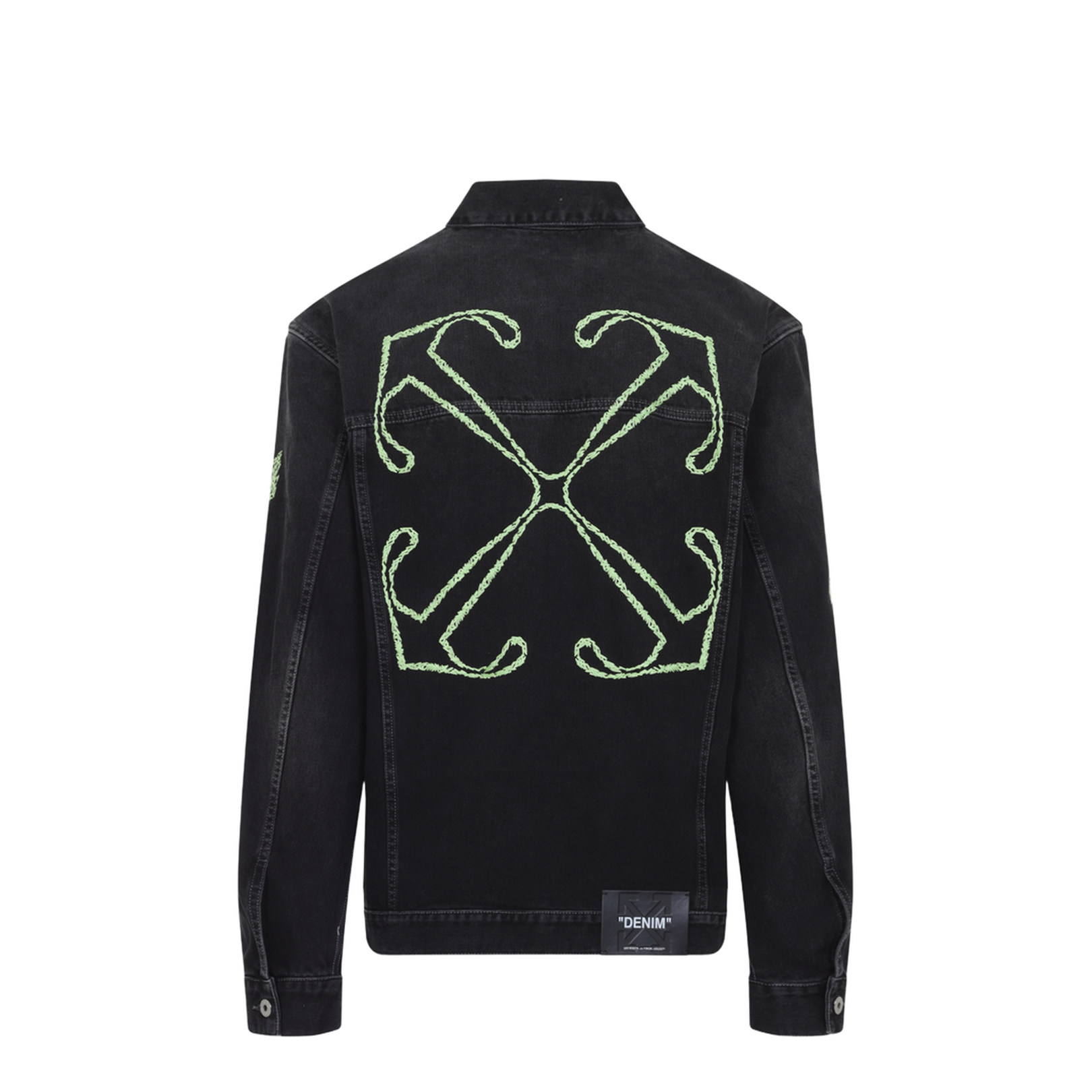 Diagonal Arr Outl Denim Skate Jacket in Black