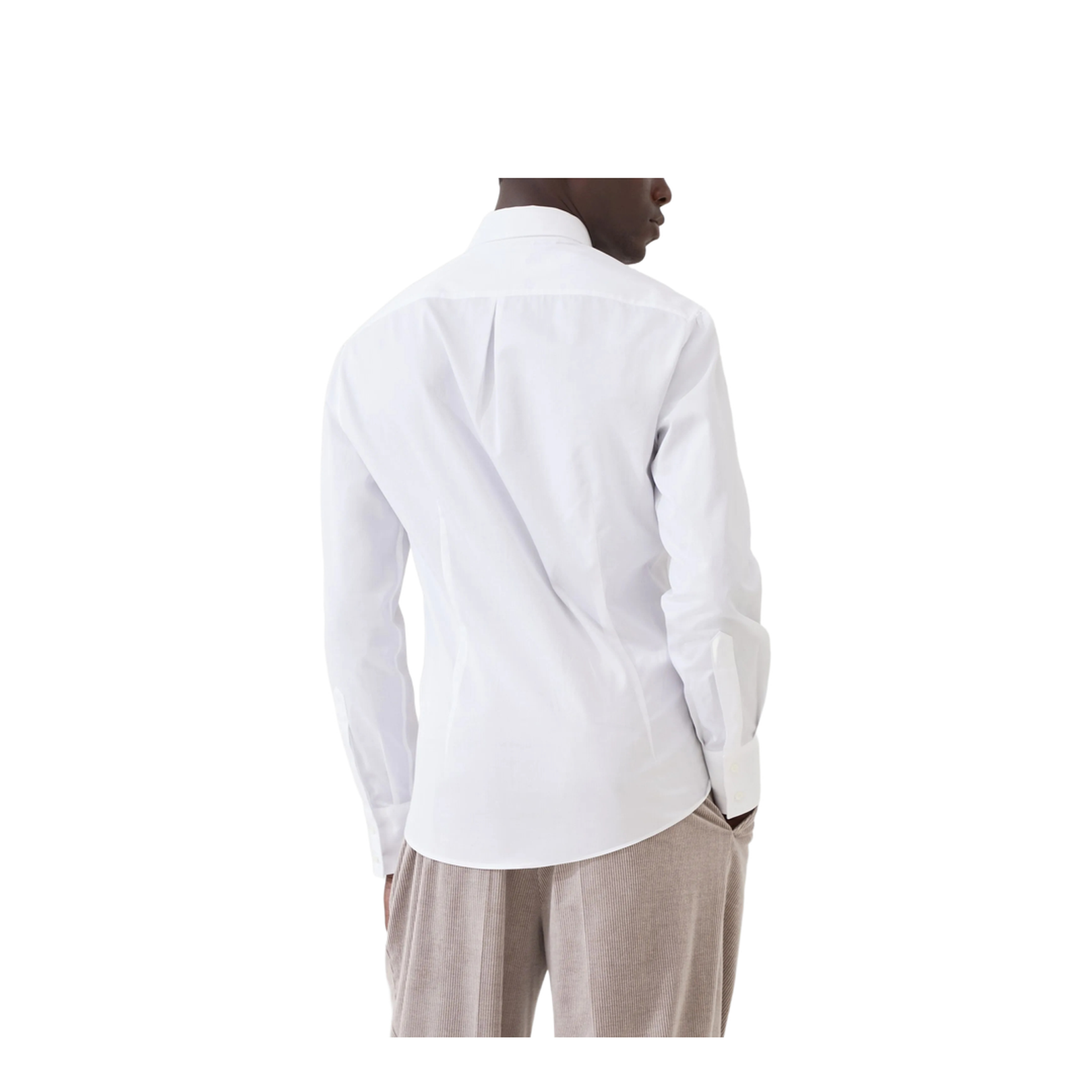Button-Down Collar Shirt in White