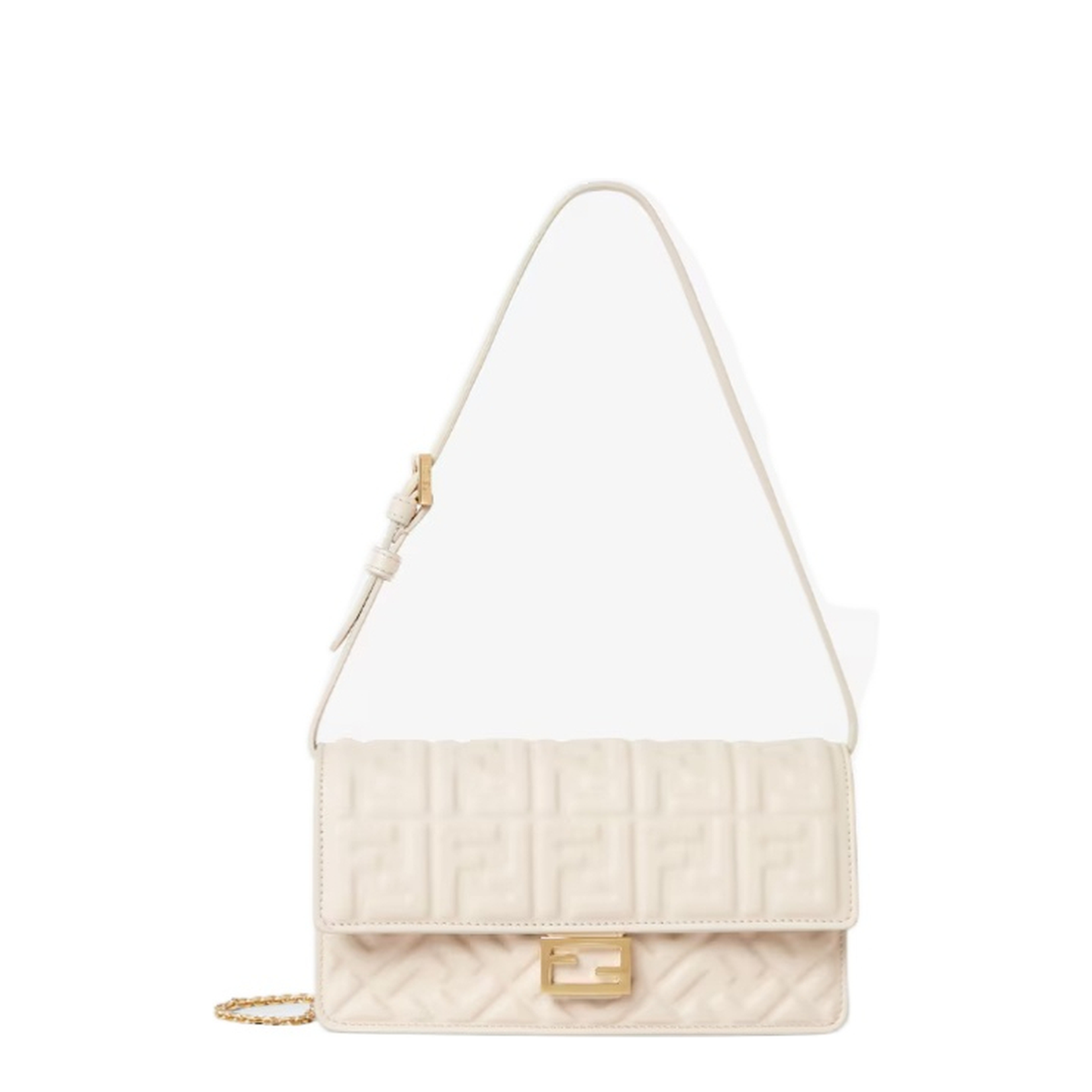 Wallet On Chain Baguette Leather White