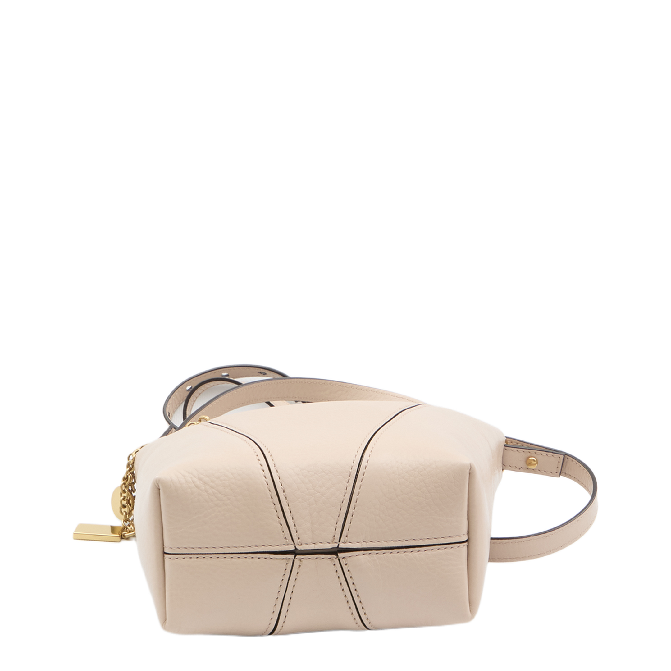 Spin Small Grained Leather Tote - Cement Pink