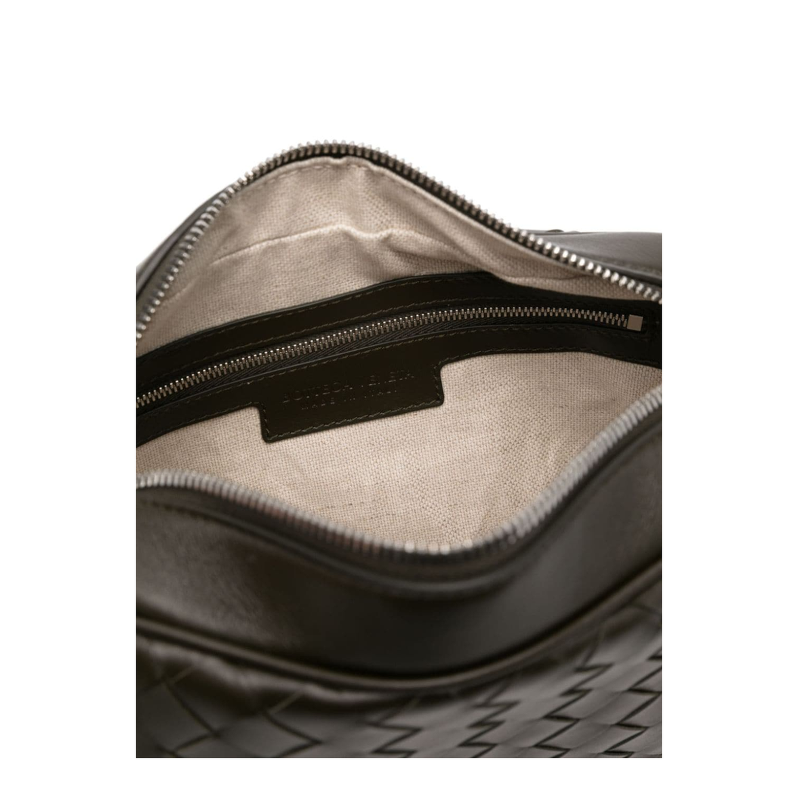 Intrecciato Small Leather Camera Bags - Brown