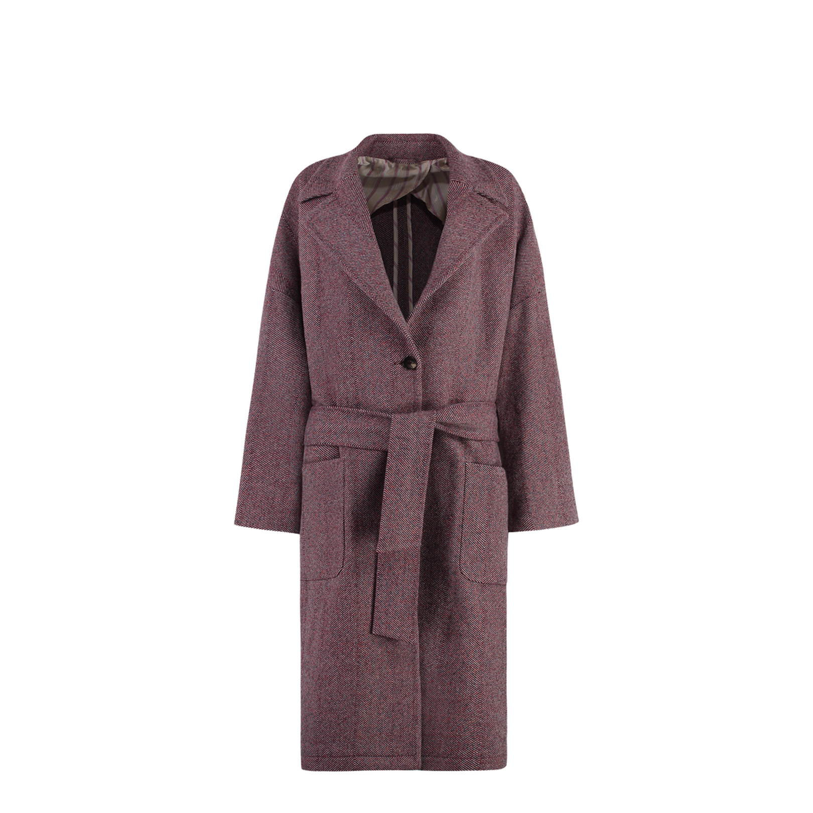 Pink Comfort Fit Long Coat