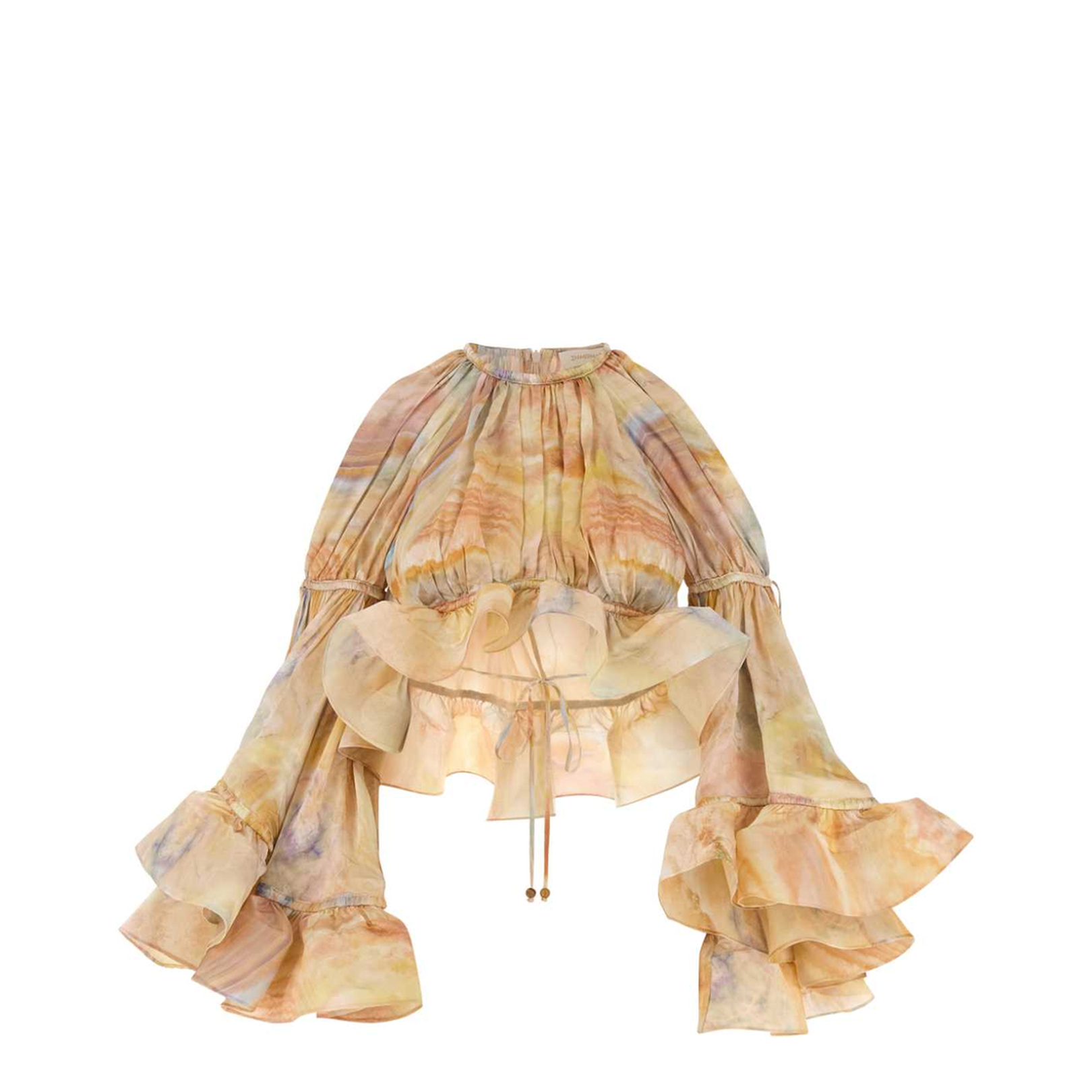 Printed Silk Crop-Top