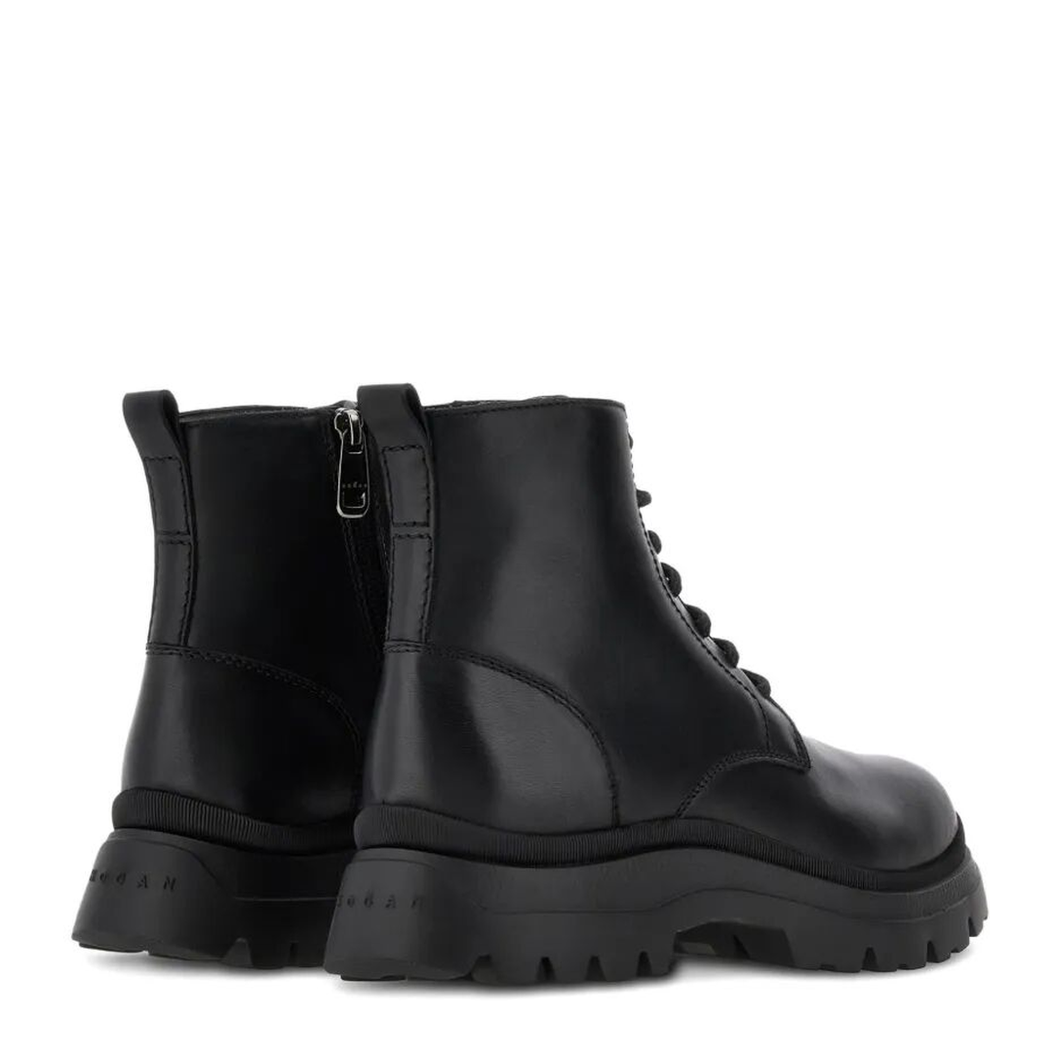 MAYFEYR - Hogan - Lace-Up Leather Boots With Zip - HXM6920FU60UDMB999