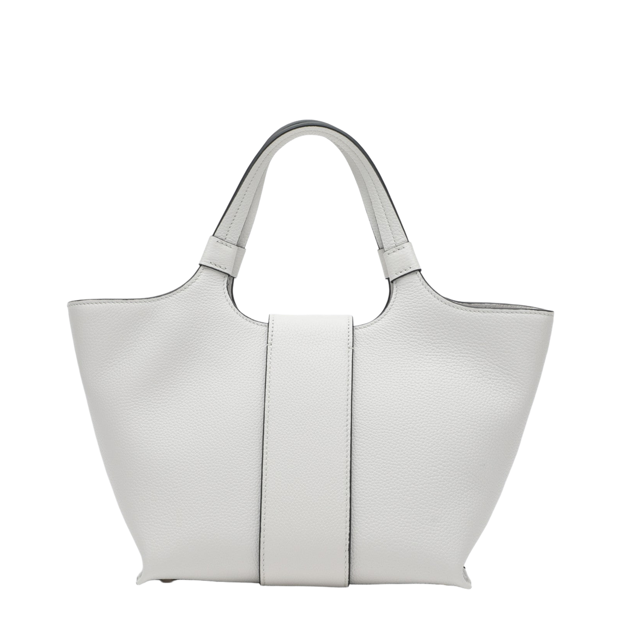 Belle Vivier Mini Shopping Bag In Ice White Calfskin - Ice White