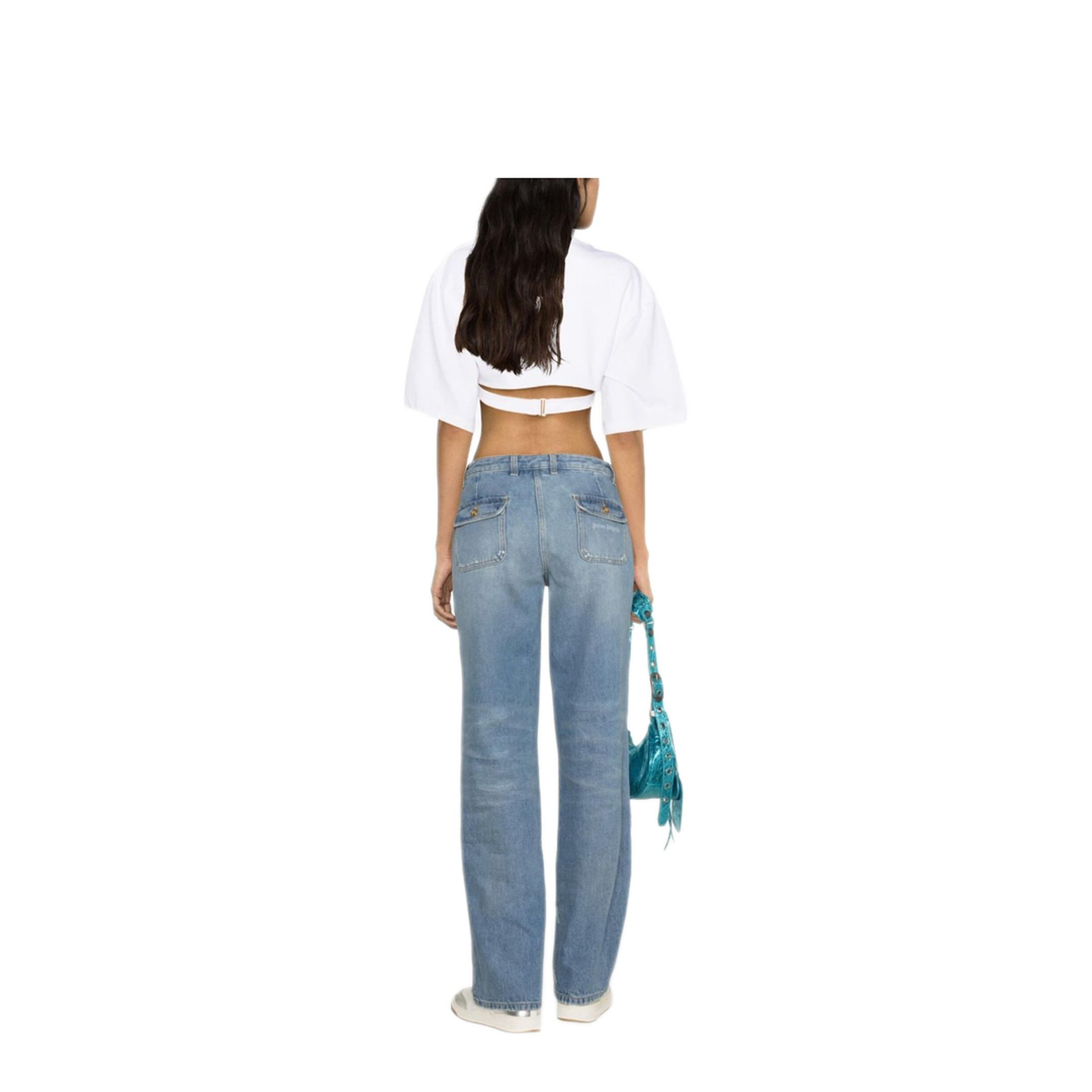 MAYFEYR - Palm Angels - Knee-Panel Mid-Rise Straight Jeans - PWYA034S24DEN0014040