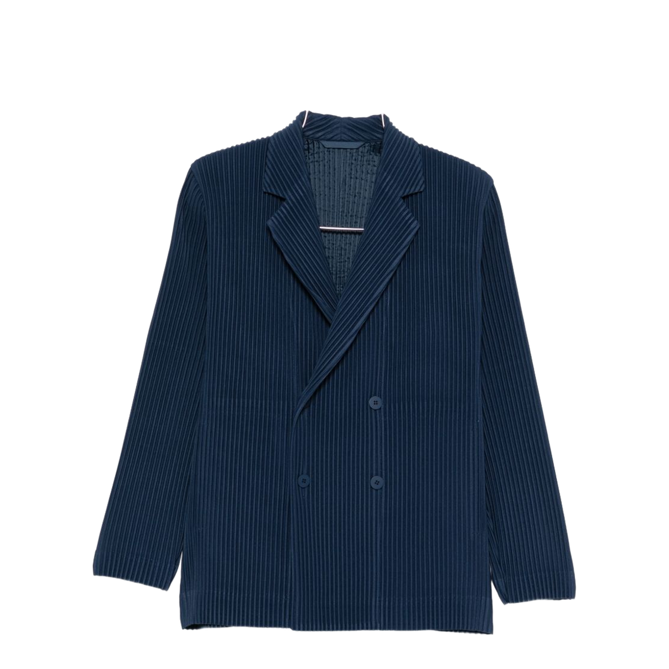 Double-Breasted Pleated Jacket