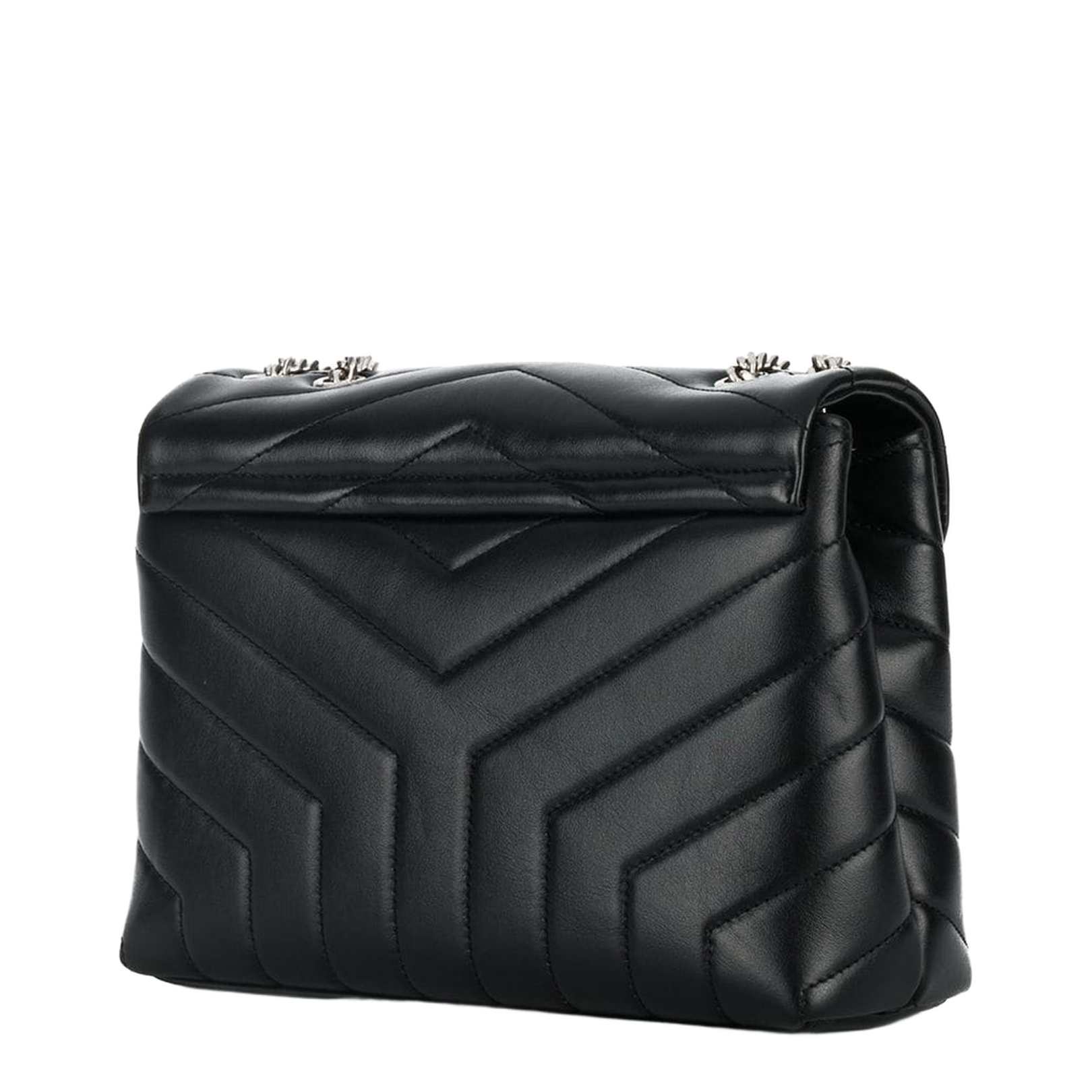 Black Leather Small Loulou Shoulder Bag