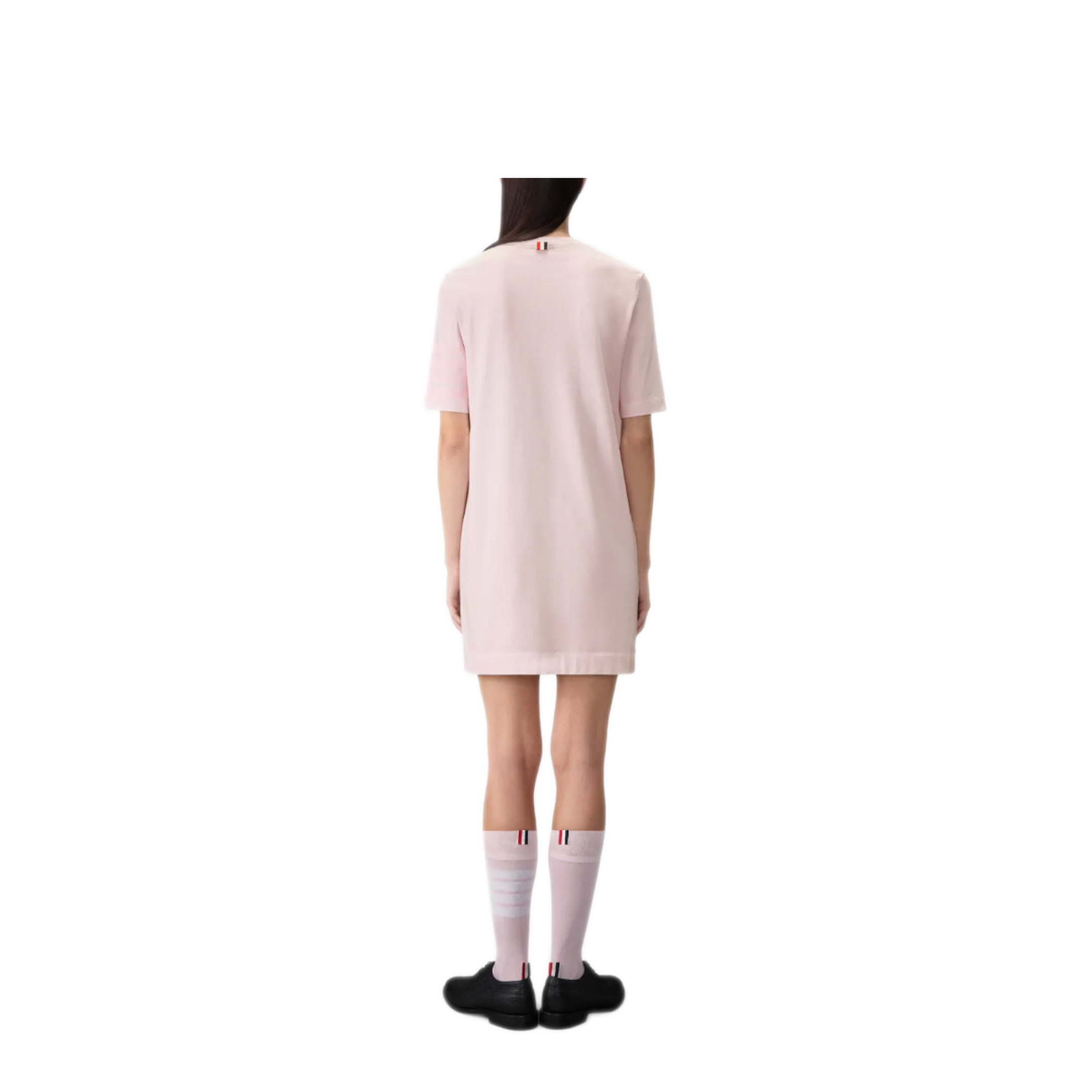 MAYFEYR - Thom Browne - Garment Dyed Ss Tee Shirt Dress W/ Tonal 4 Bar In Med Weight Jersey W/ Overdyed 4 Bar - FJD136AJ0253680