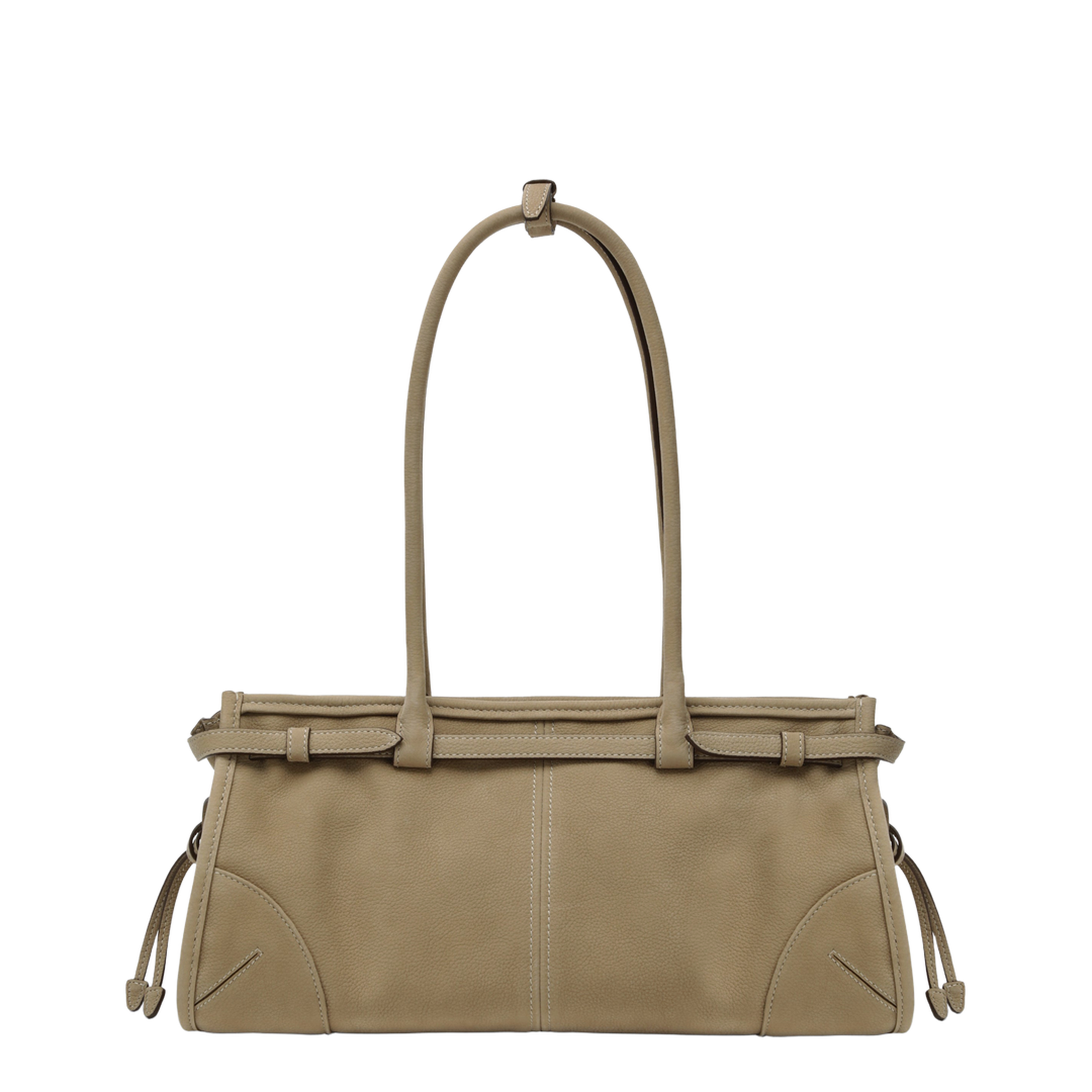 MAYFEYR - Prada - Bonnie Medium Handbag In Beige Nubuck Leather - 1BA426MOM2GB8F0F24