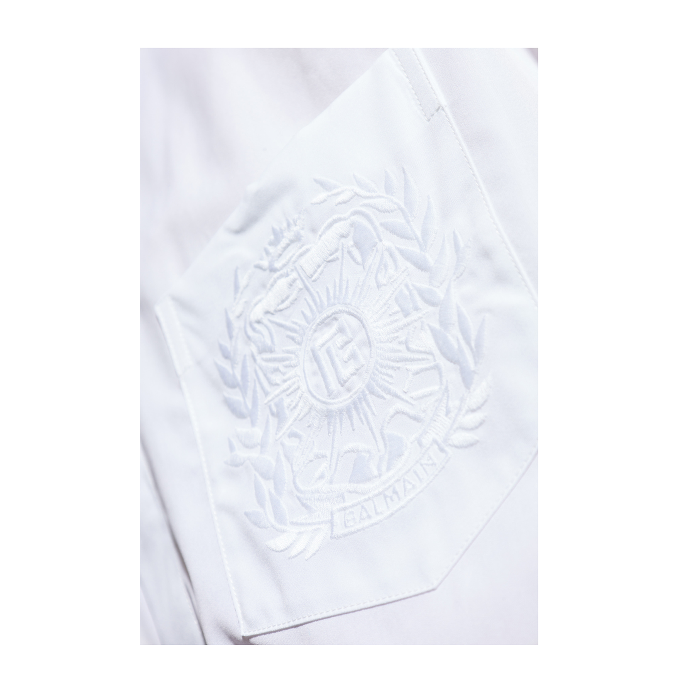 Écusson Embroidered Shirt Poplin White