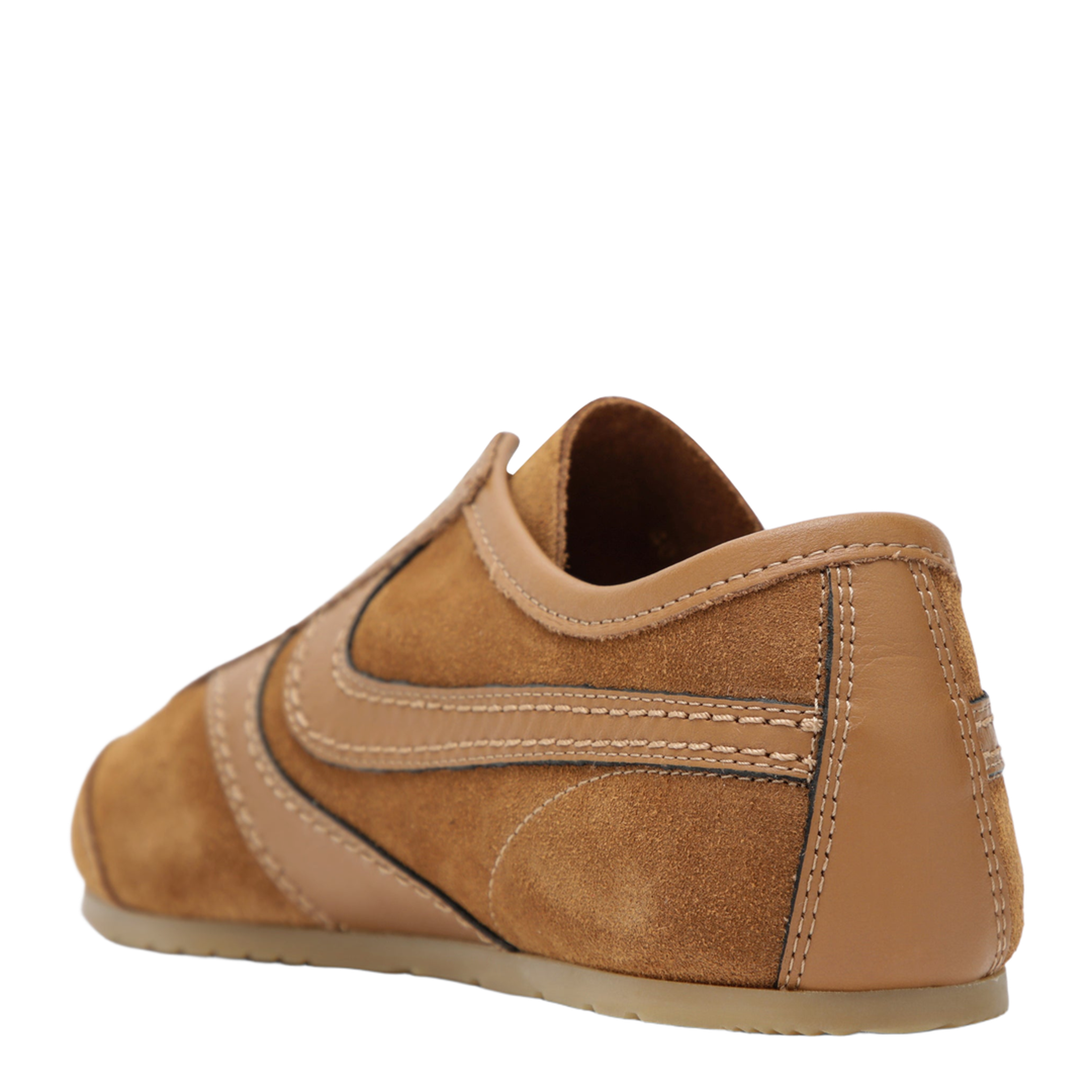 Brown Leather and Suede Sneakers