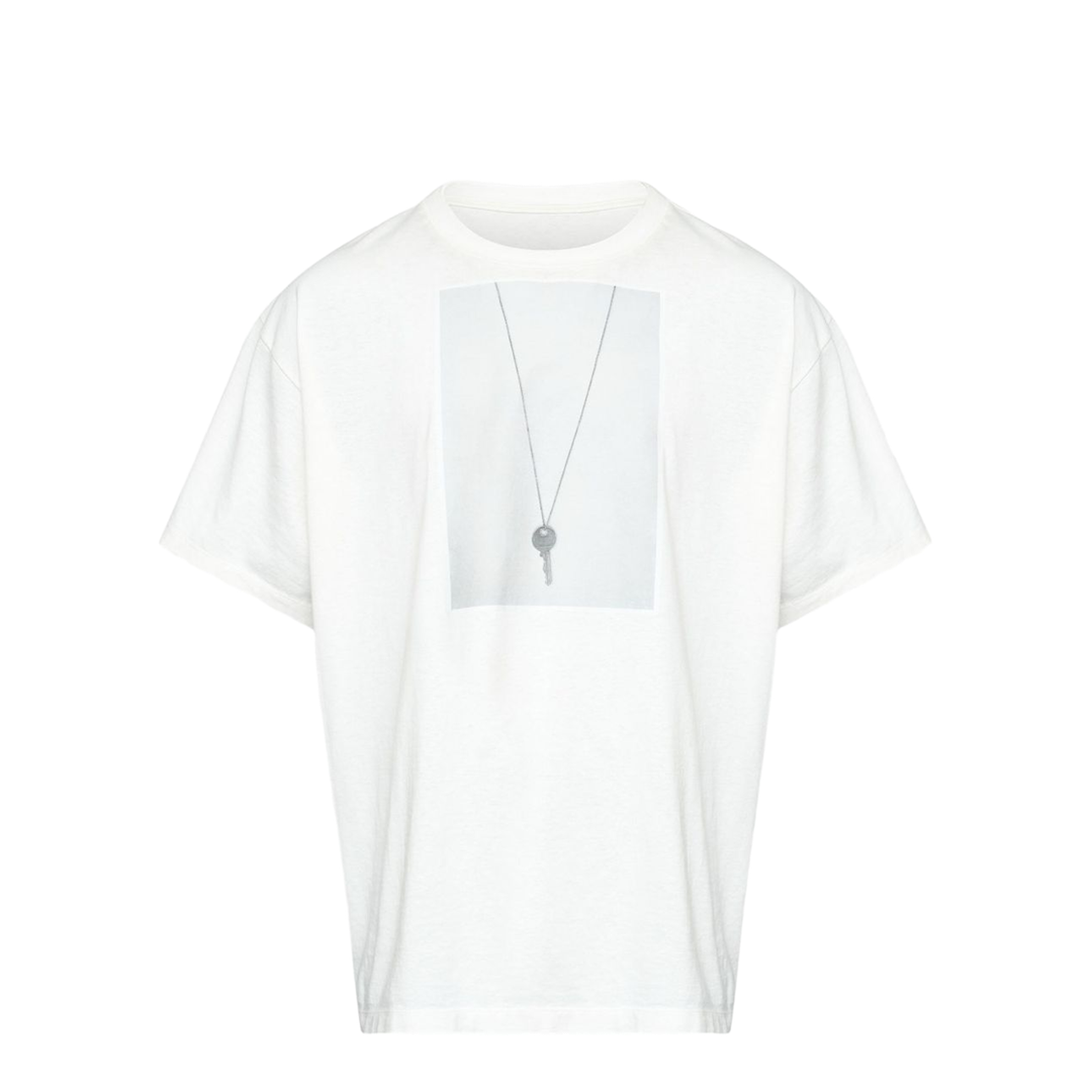 White T-shirt with key print
