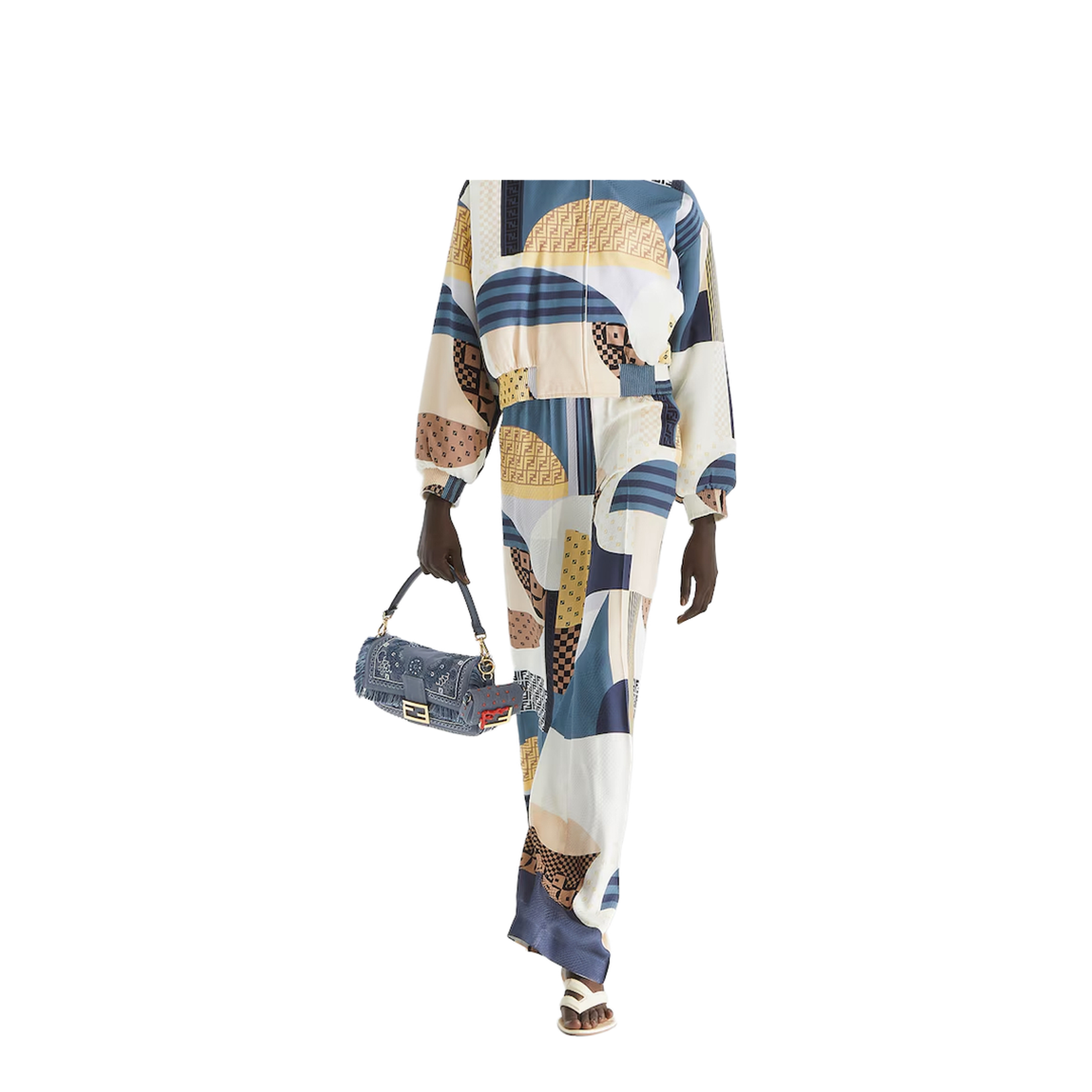 Baguette Denim Top Handle Bags - Blue