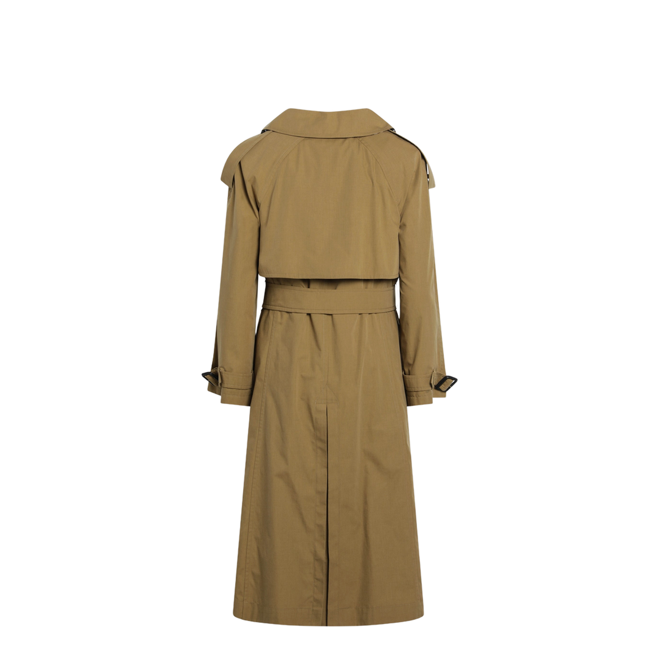 Double-breasted trench coat in cotton blend brown