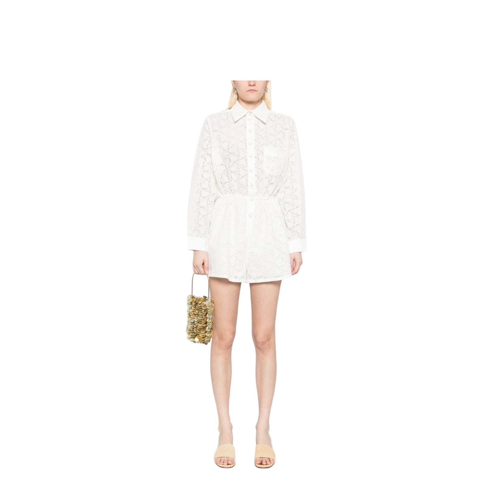 Embroidered playsuit